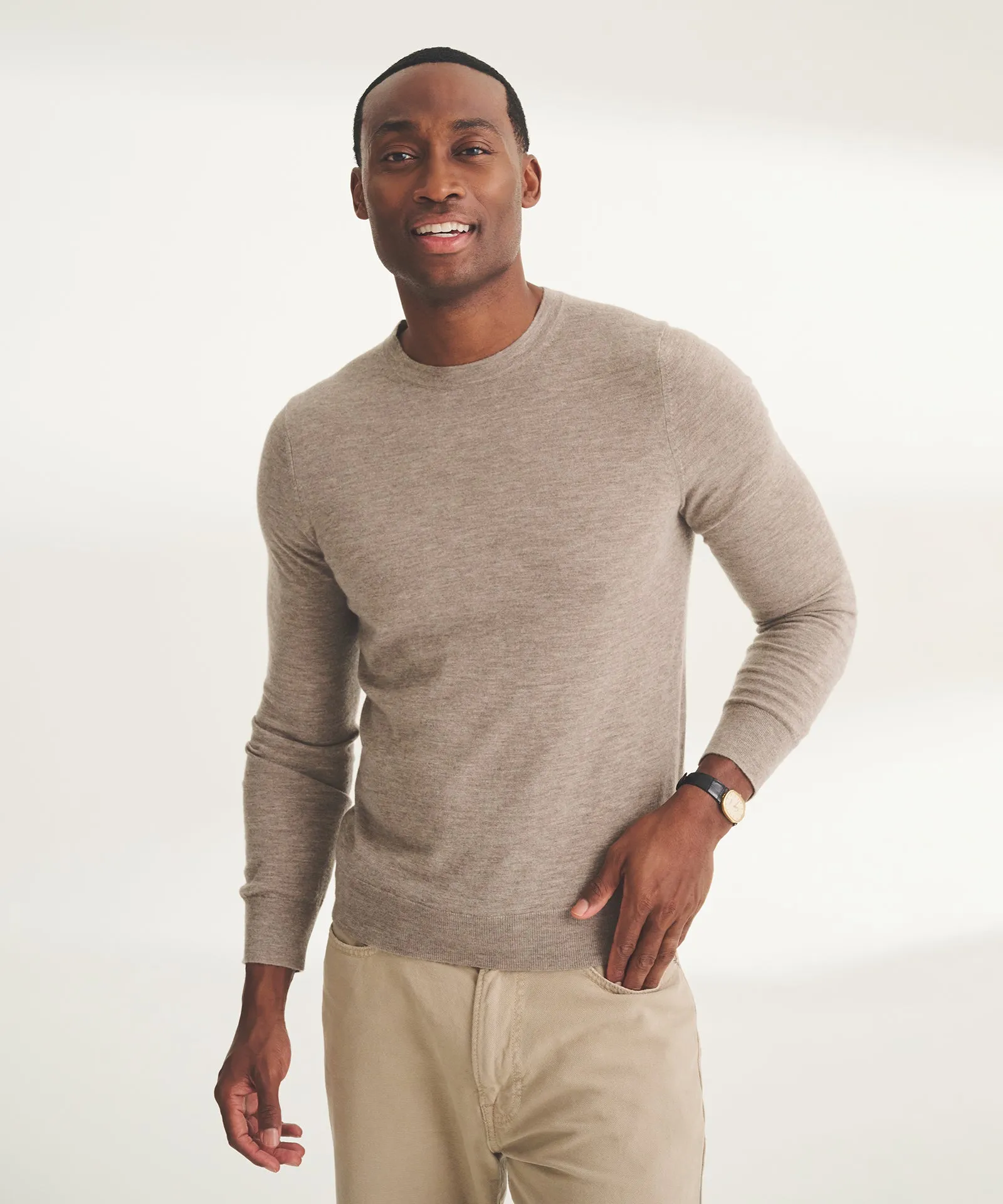 Fancy Cashmere Long Sleeve Crewneck