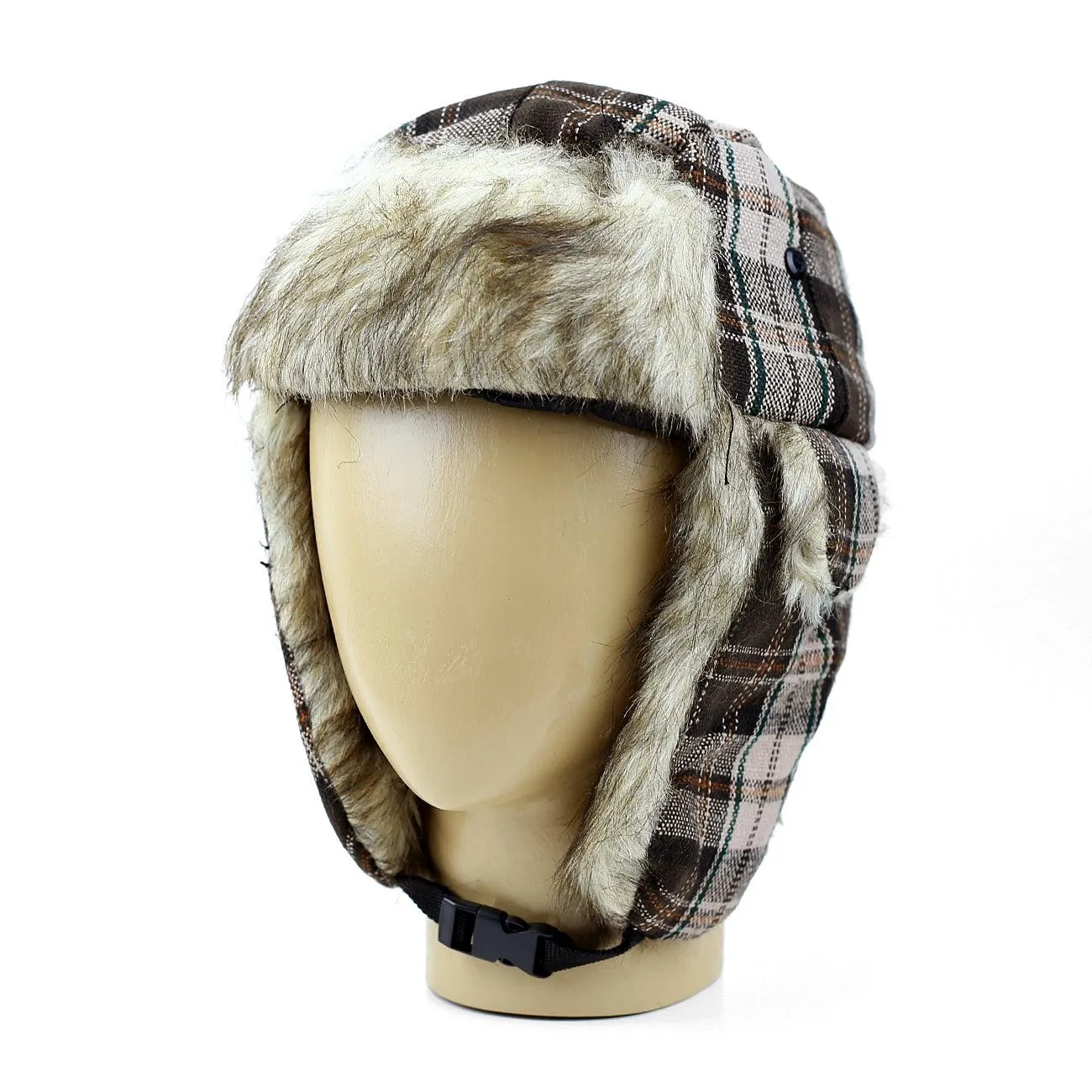 FAUX FUR EAR FLAP RUSSIAN TRAPPER USHANKA BOMBER HAT