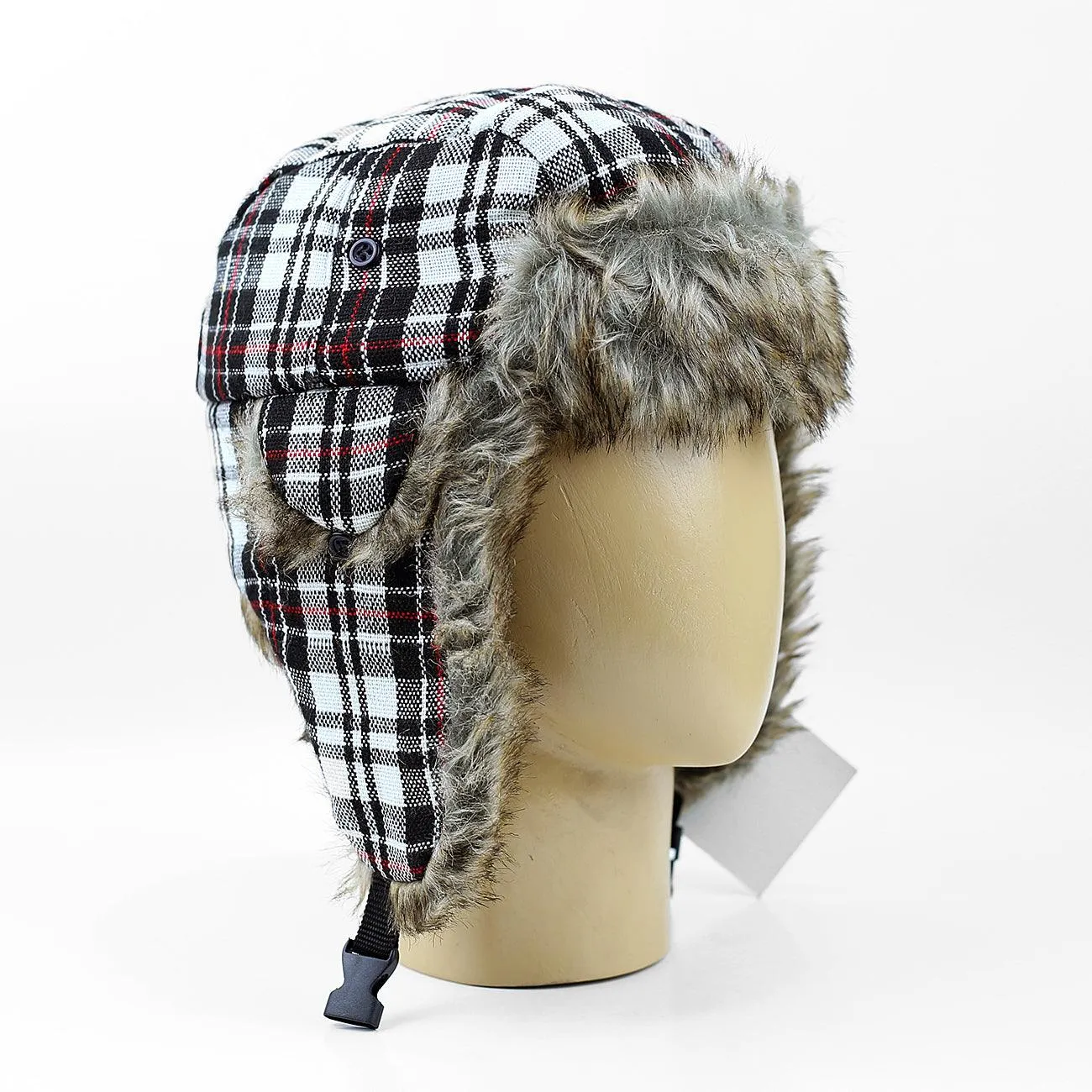 FAUX FUR EAR FLAP RUSSIAN TRAPPER USHANKA BOMBER HAT