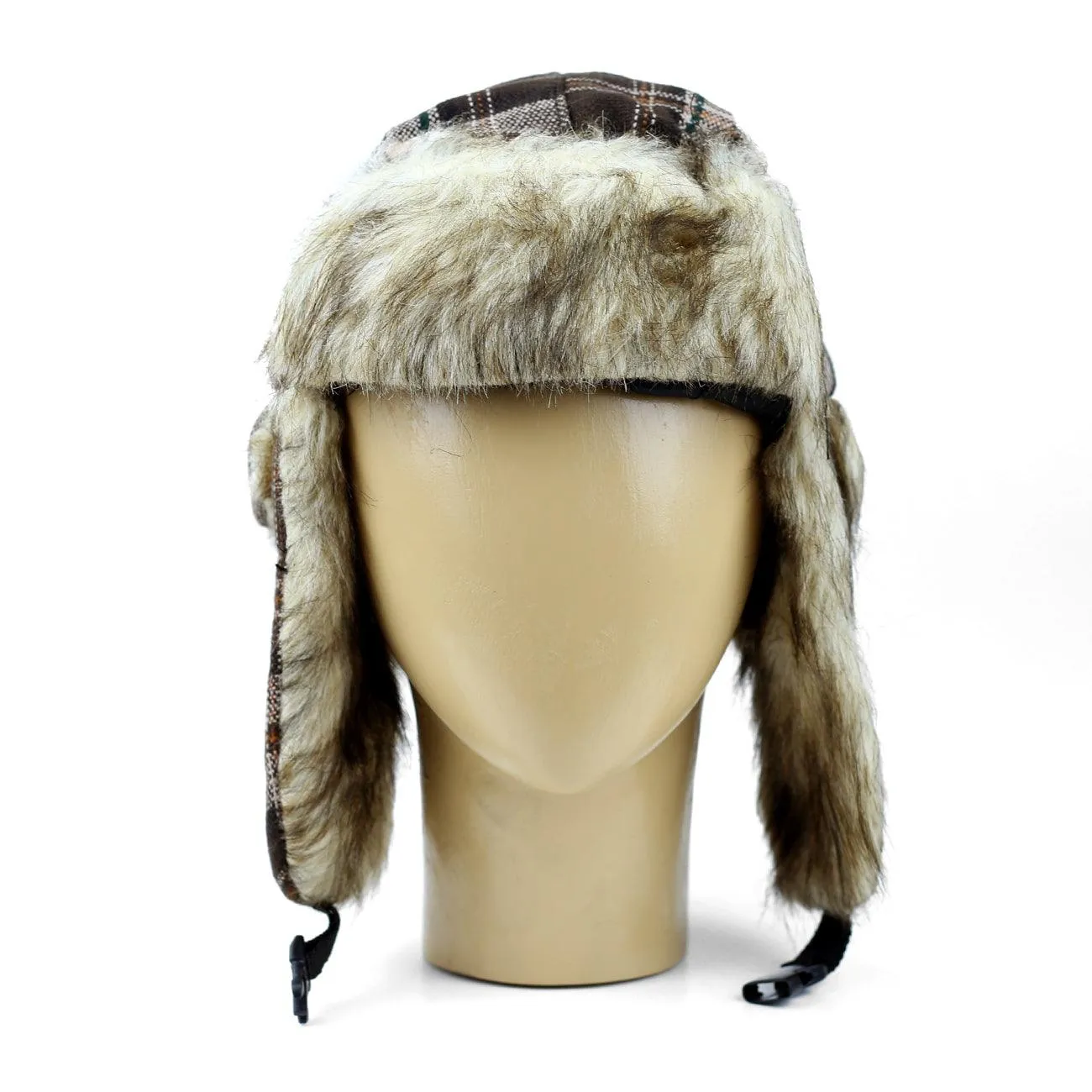 FAUX FUR EAR FLAP RUSSIAN TRAPPER USHANKA BOMBER HAT