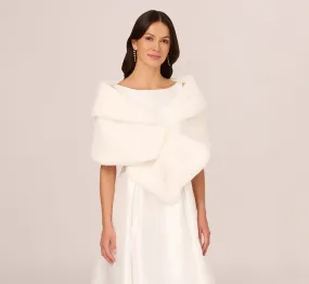 Faux Fur Wrap In Ivory