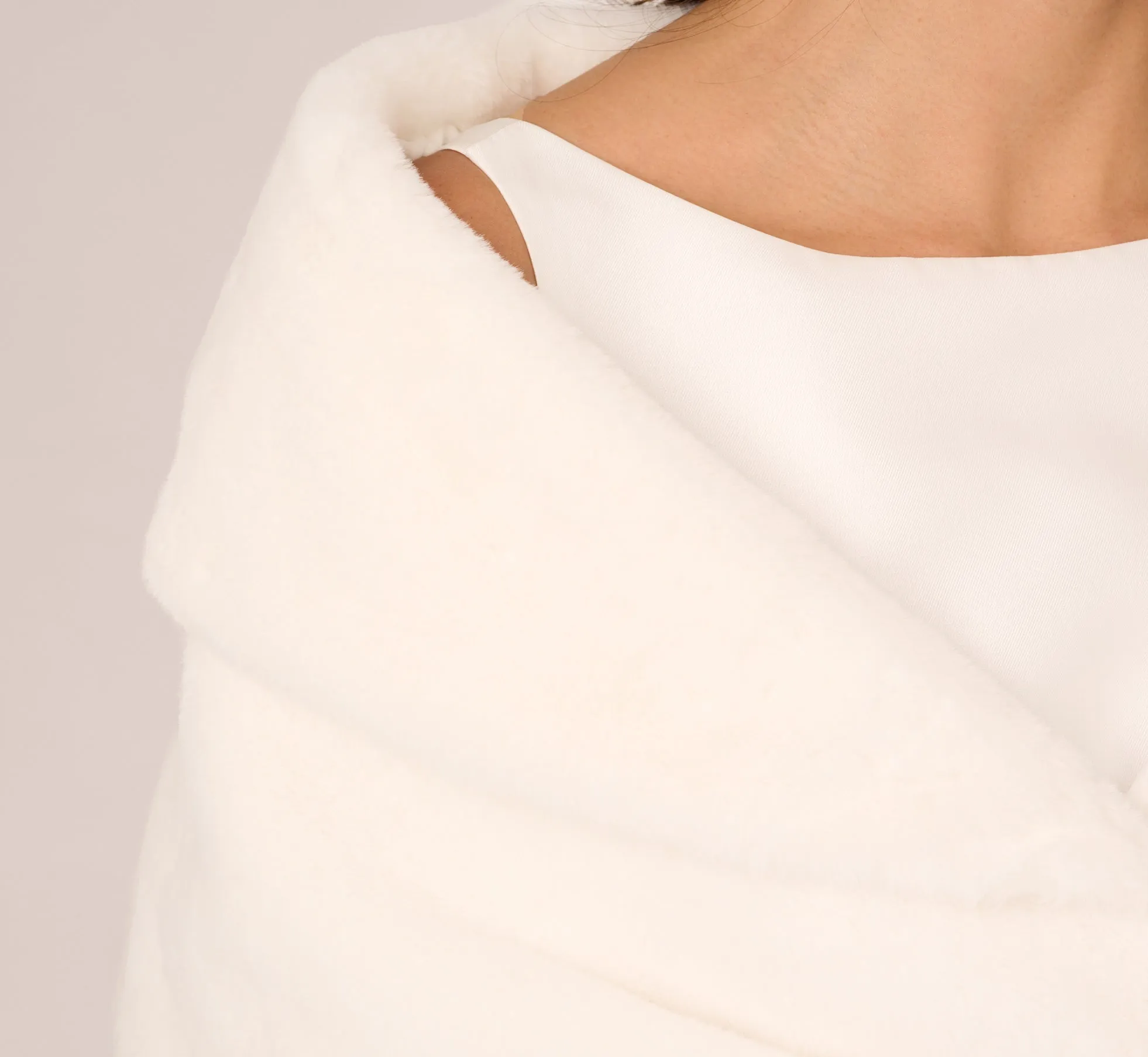 Faux Fur Wrap In Ivory