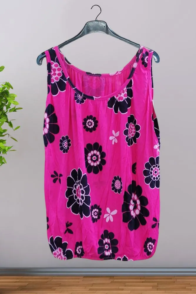 Gerbera Flower Print Elasticated Hem Top