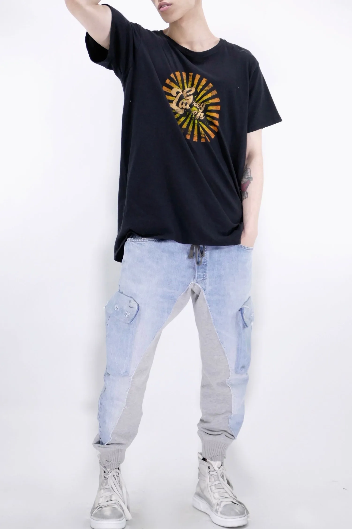 Greg Lauren Big Sun Tee - Black