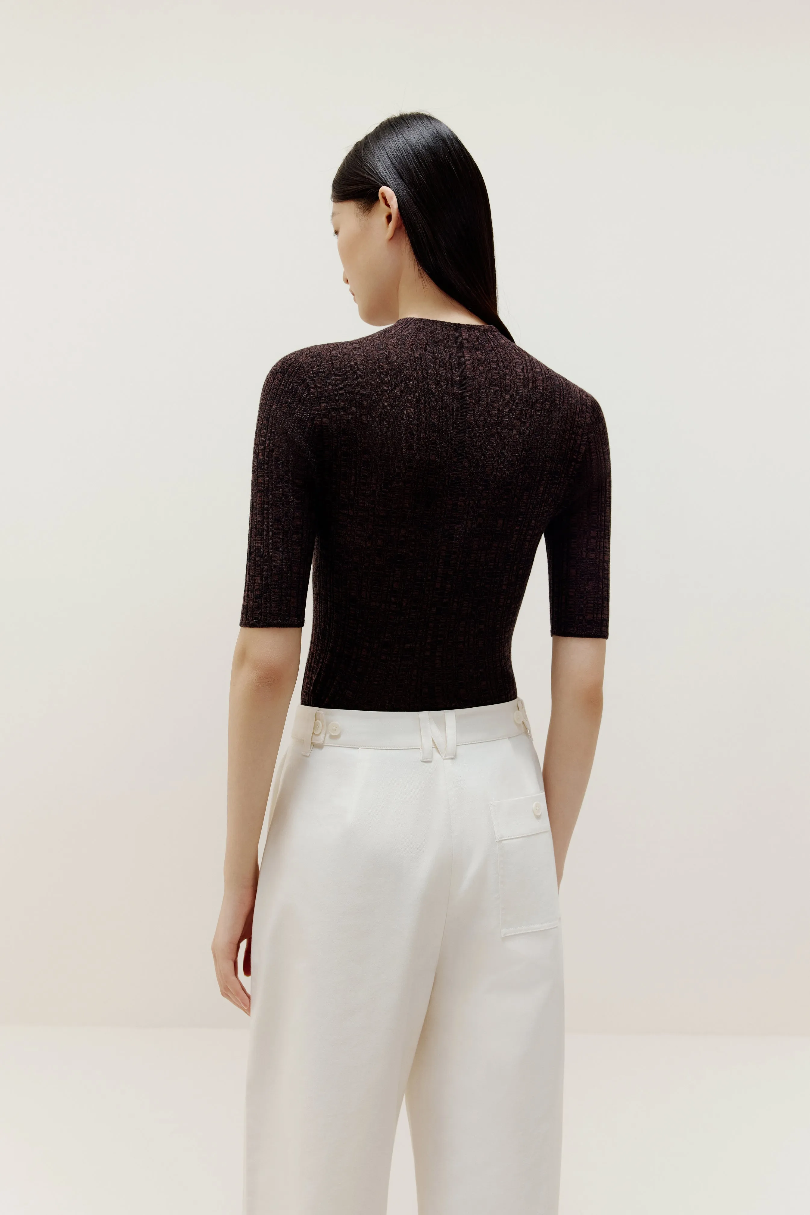 Half Sleeve Merino Wool Sweater