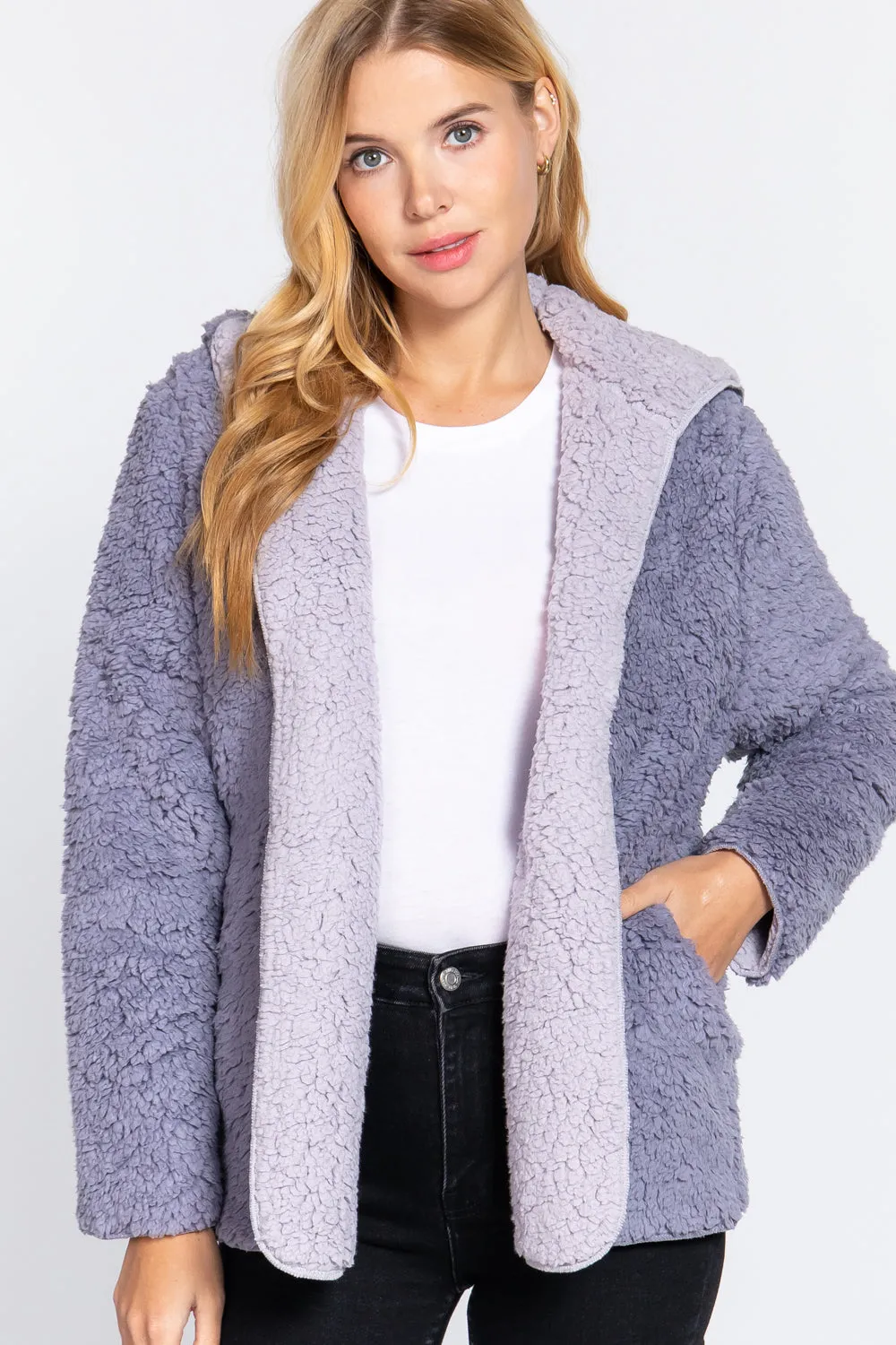 Hoodie Faux Fur Reversible Jacket