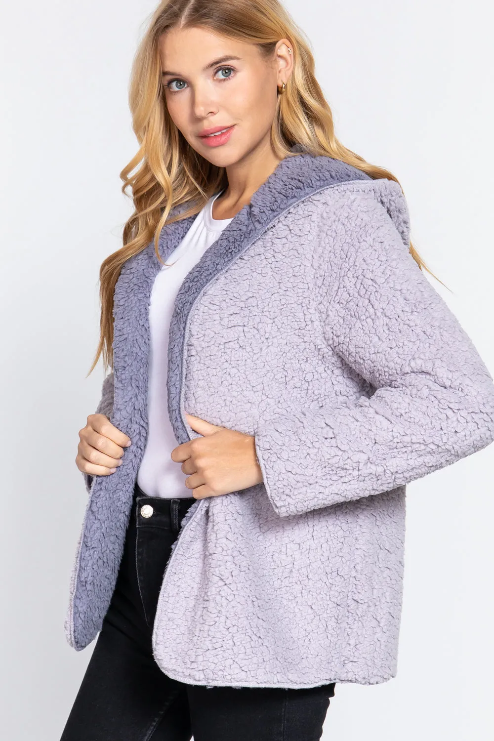 Hoodie Faux Fur Reversible Jacket