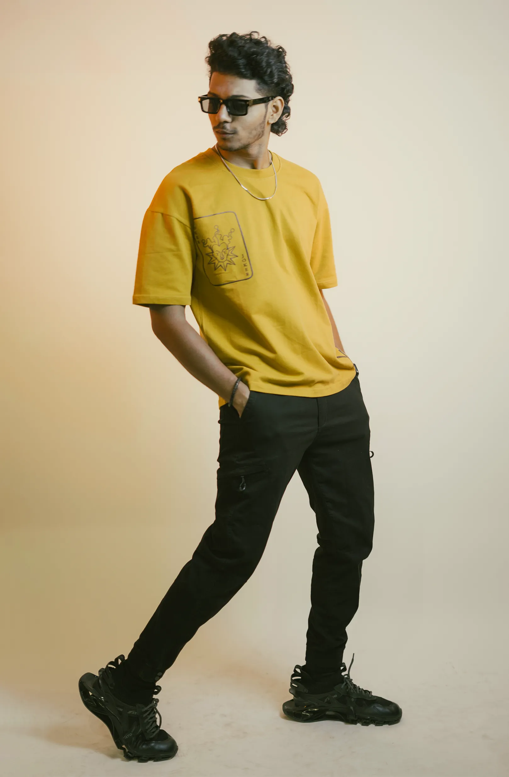 JOKER Mustard Drop Shoulder T-shirt