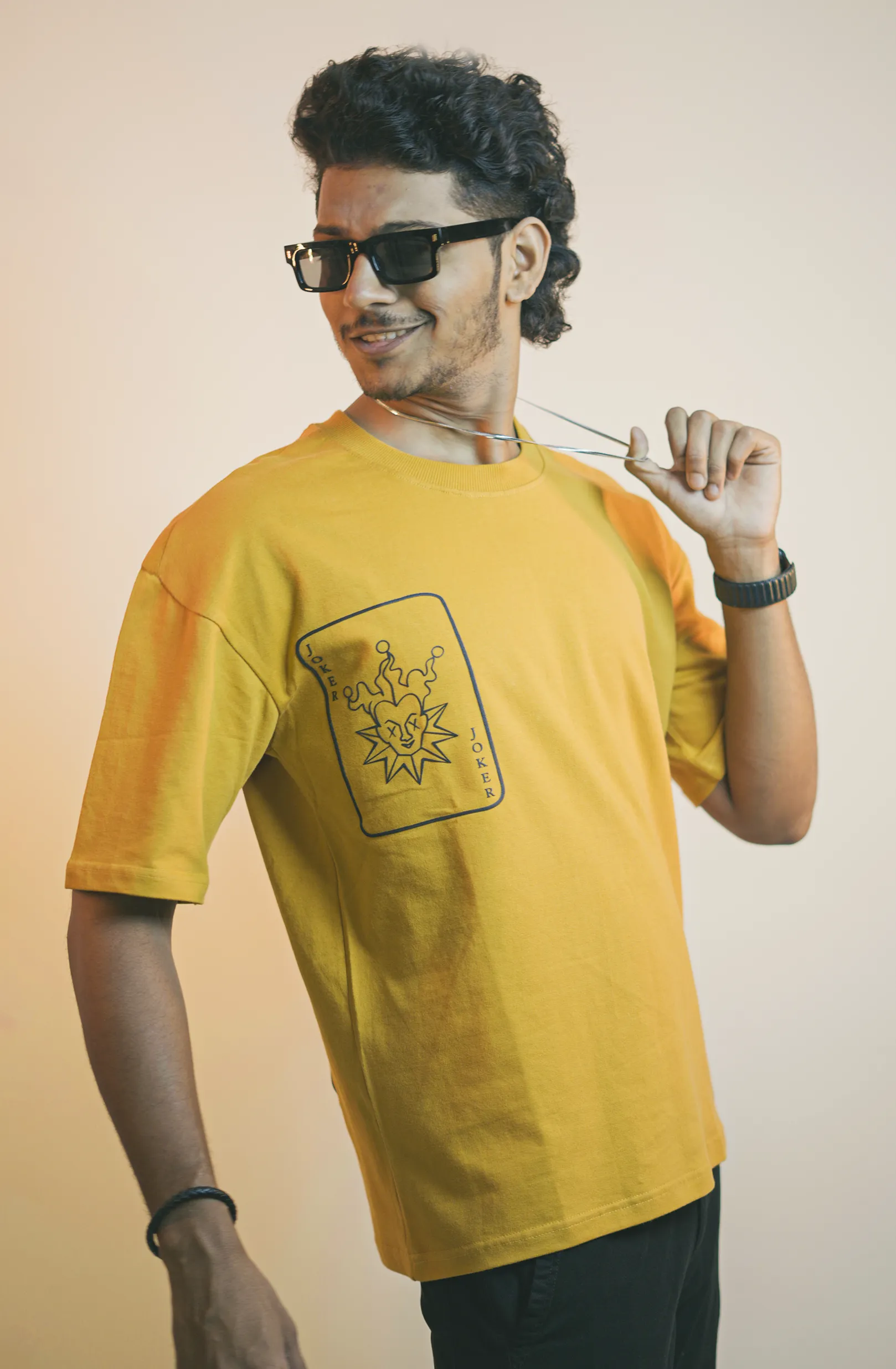 JOKER Mustard Drop Shoulder T-shirt