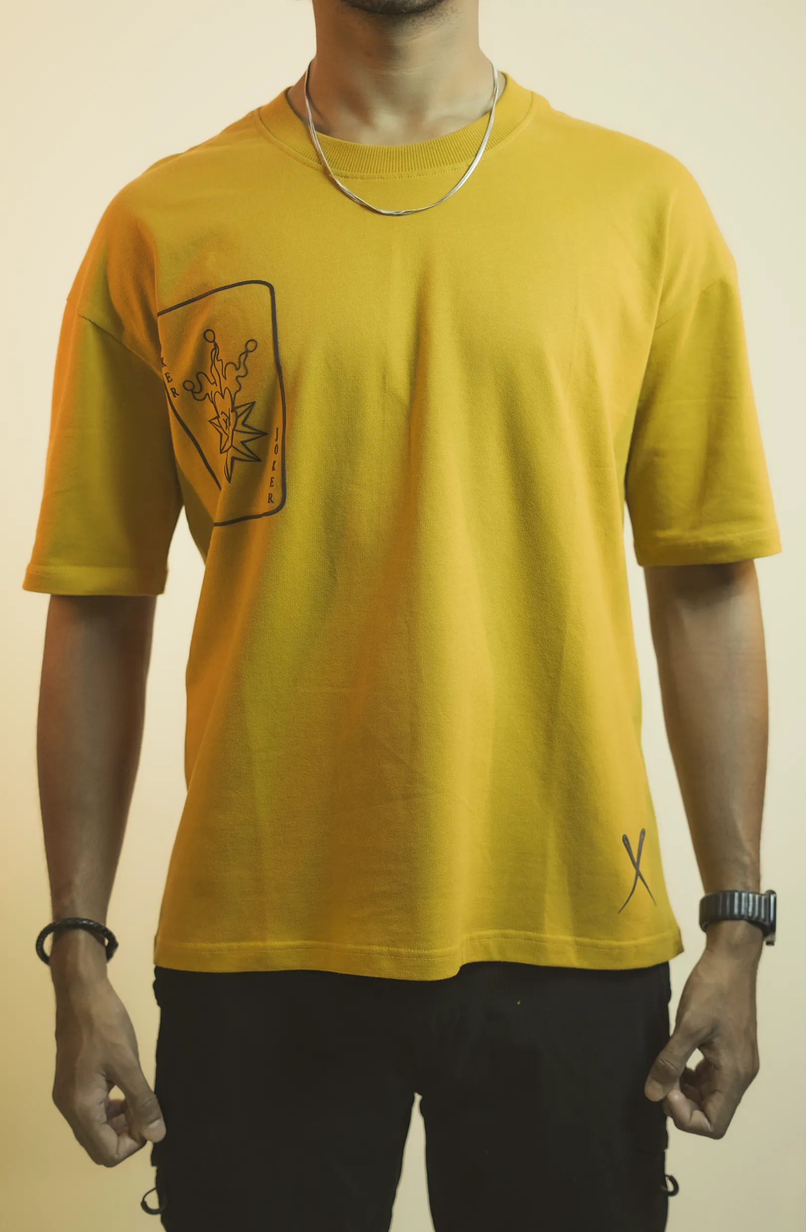 JOKER Mustard Drop Shoulder T-shirt