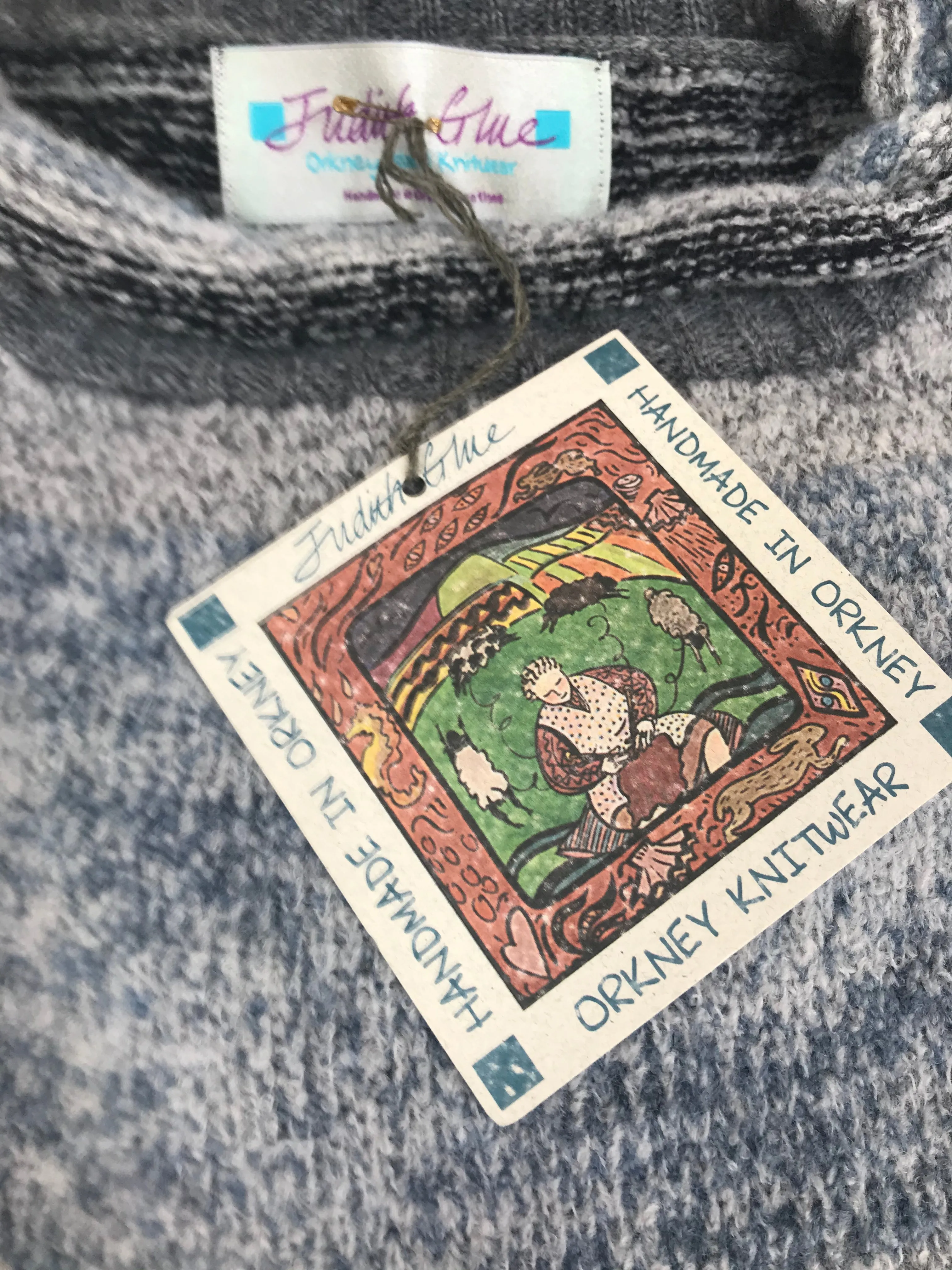 Judith Glue Orkney View Rollneck Sweater in Misty Blue