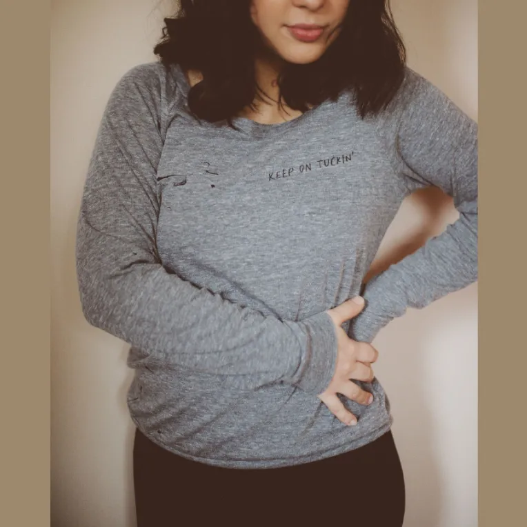 Keep On Tuckin' Pullover - Grey Black