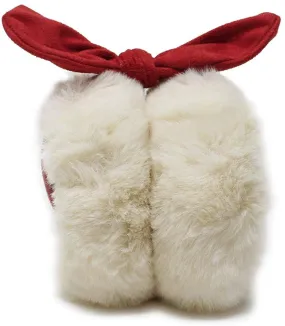 Laundry by Shelli Segal Womens Faux Fur Microsuede Warm Earmuffs with Bows - Furry Ear Warmers