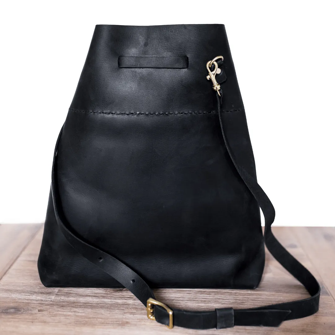 Leather Batseba Bucket Bag - Classic Black