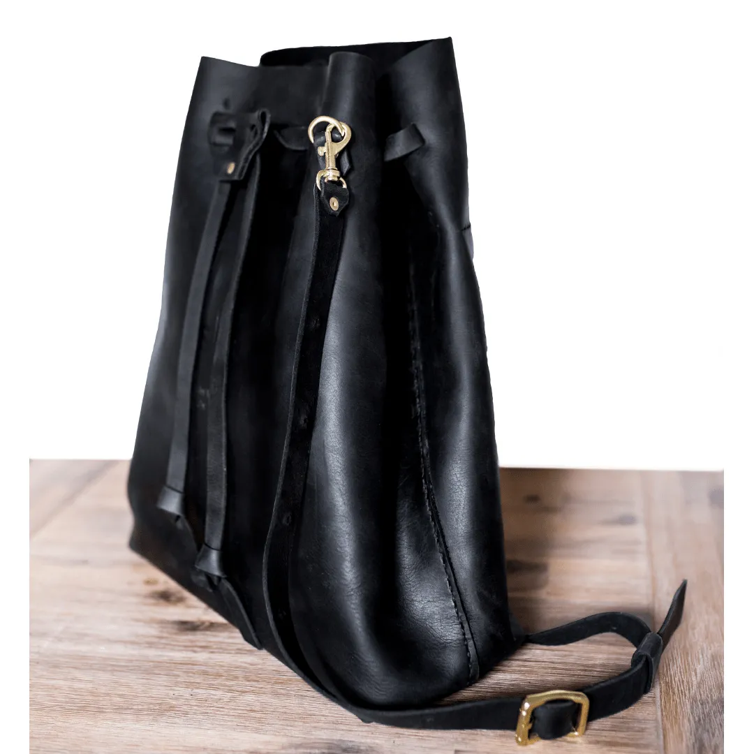 Leather Batseba Bucket Bag - Classic Black