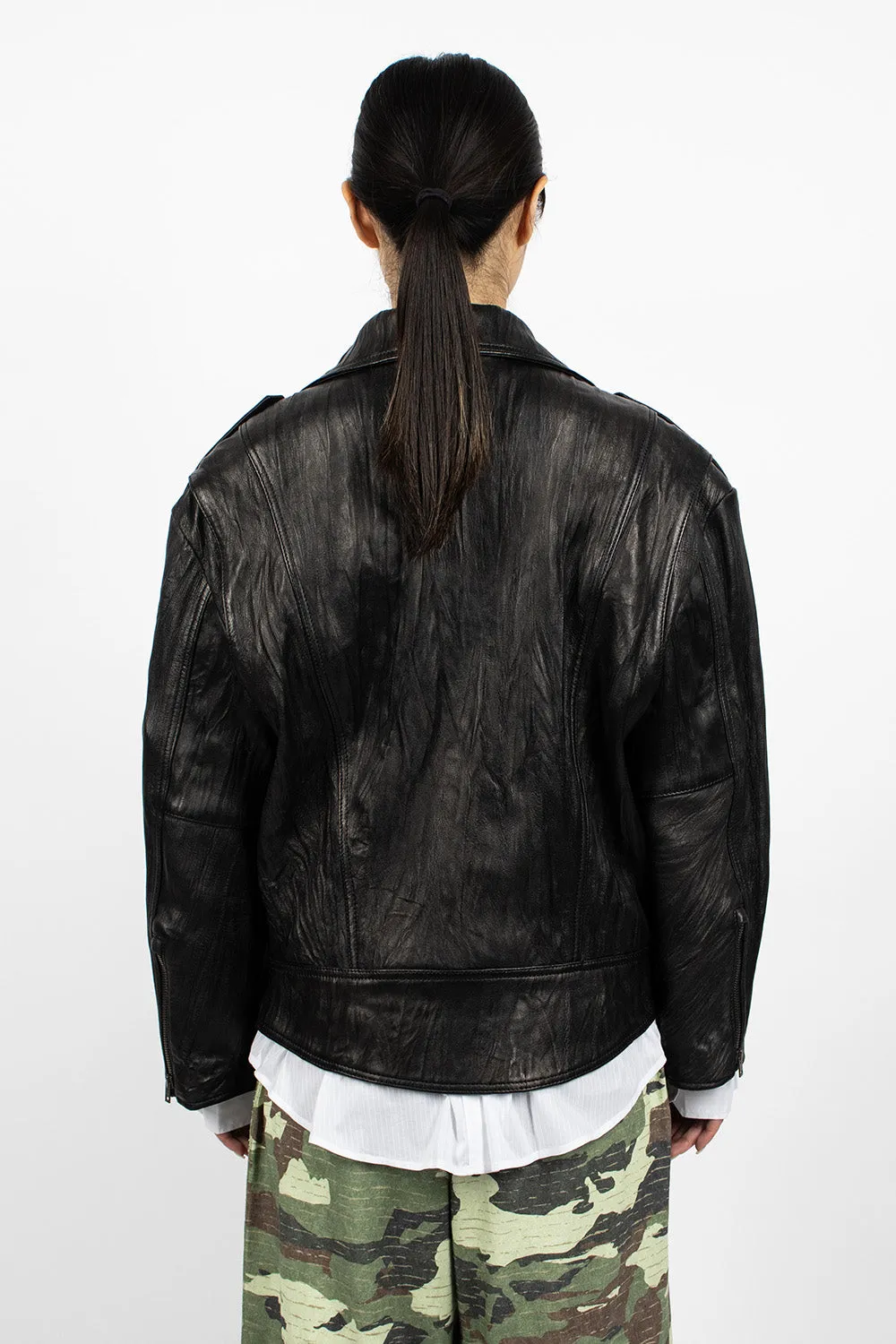 Leather Biker Jacket Black