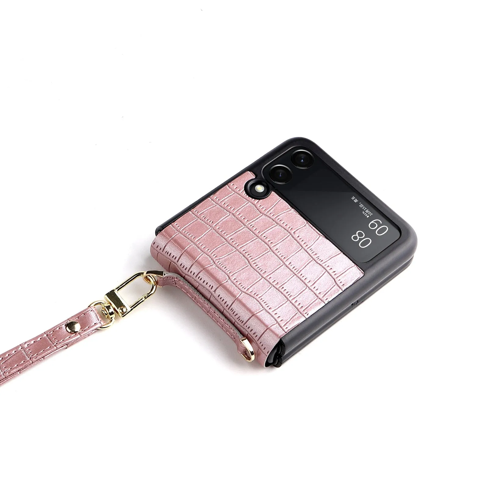 Leather Hand Strap Anti-fall Phone Case for Samsung Galaxy Z Flip Series