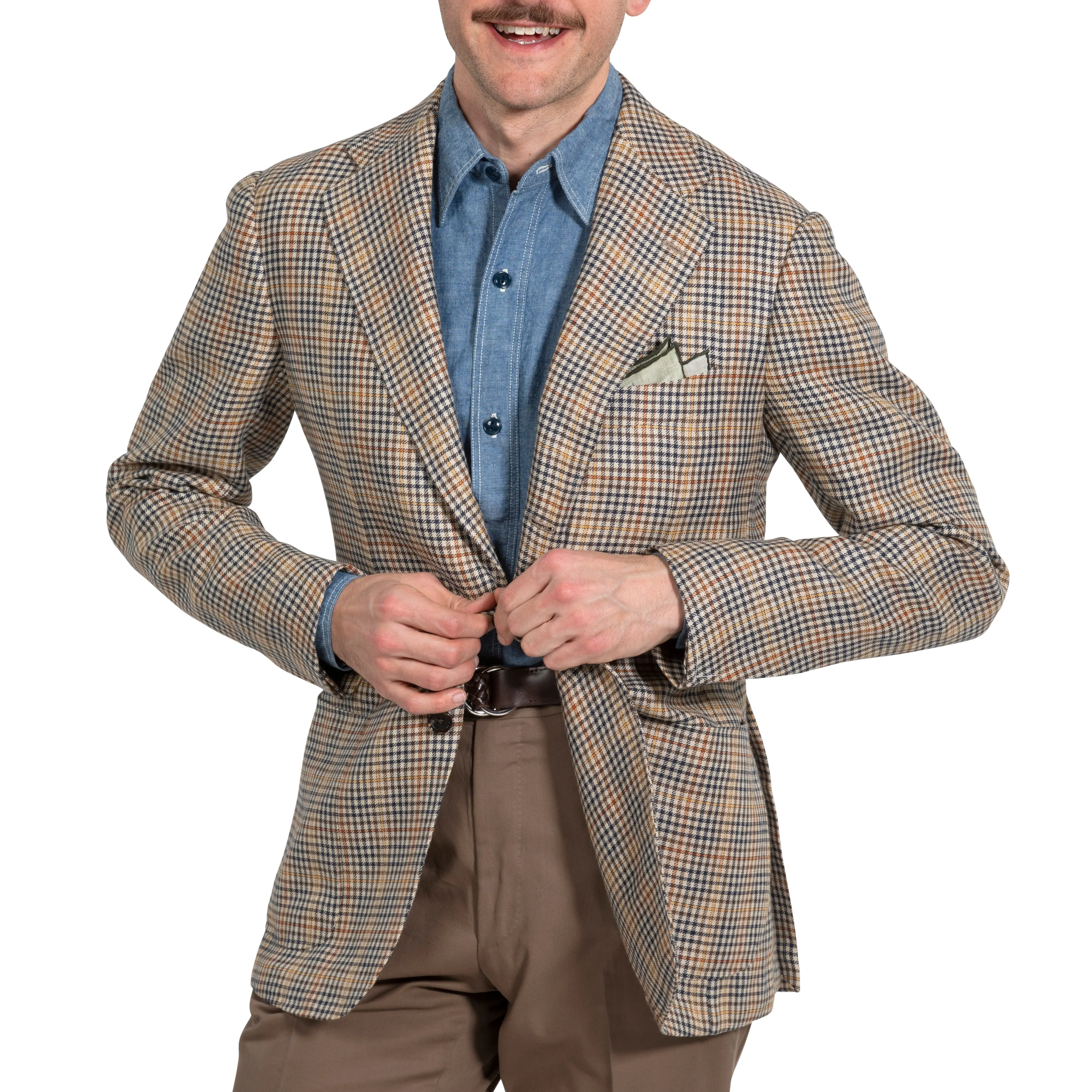 Linen/Wool Check Model 3 Sport Coat