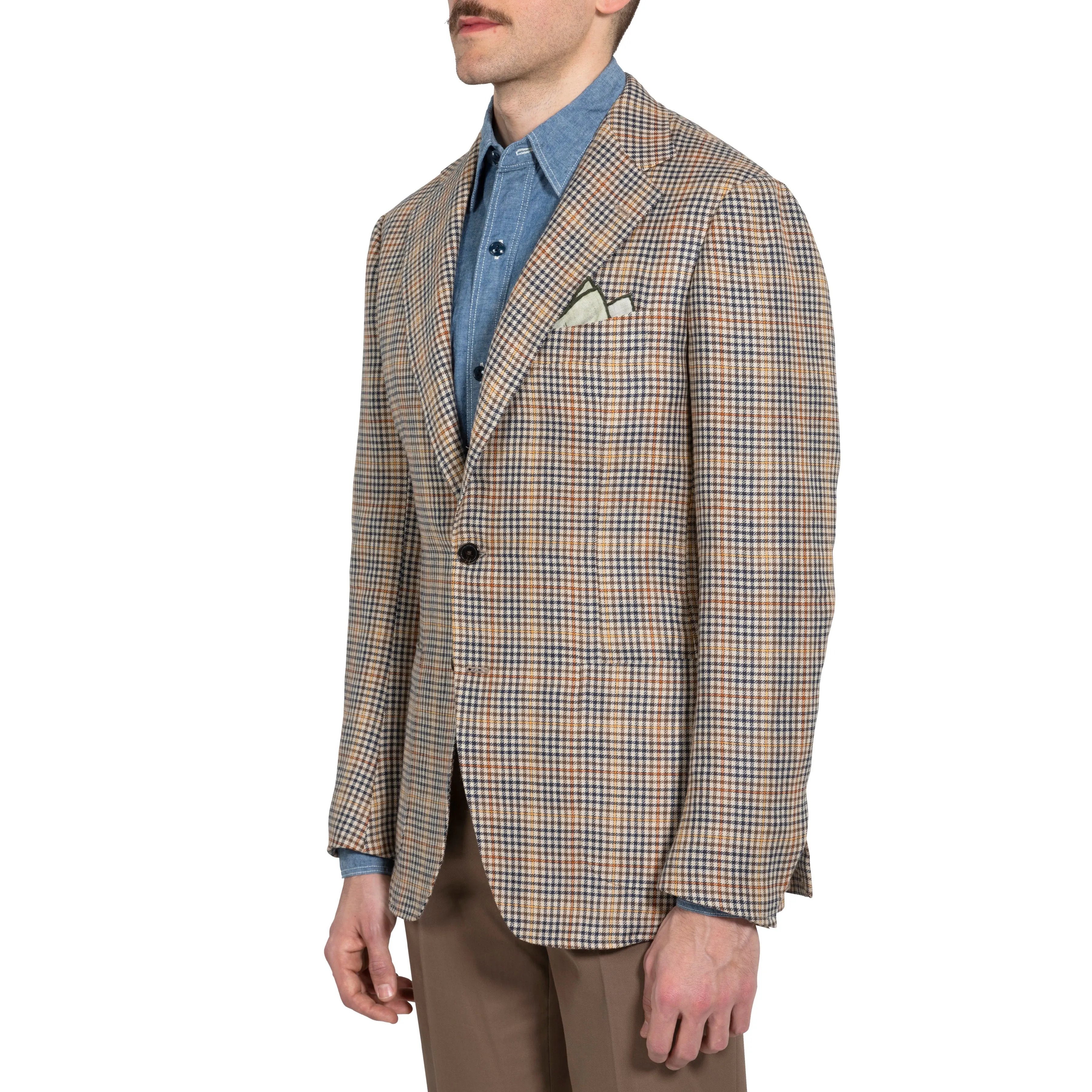 Linen/Wool Check Model 3 Sport Coat