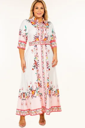 Maria Plus Size  Floral Long Dress