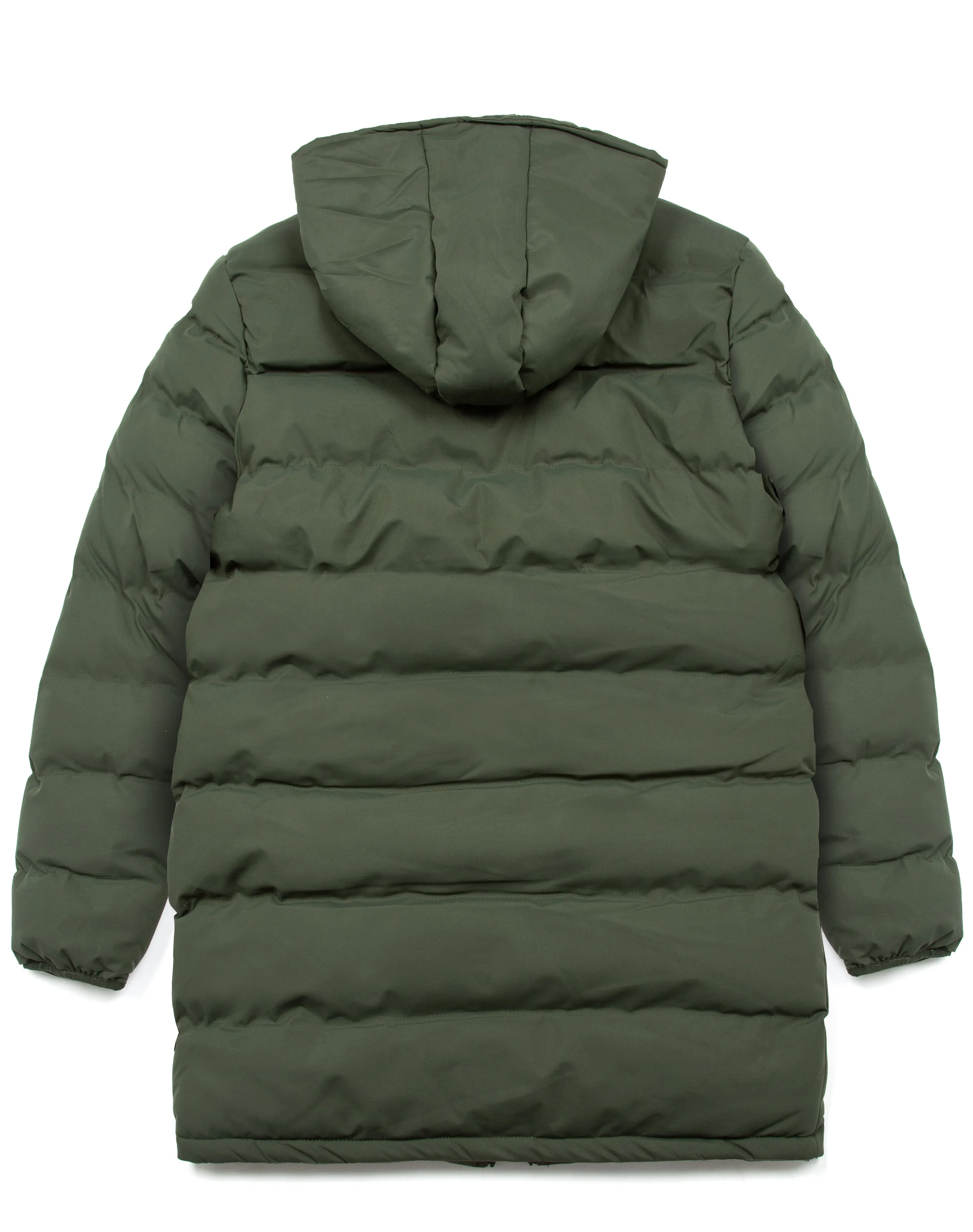 Mens Emerton Longline Hooded Puffer - Olive