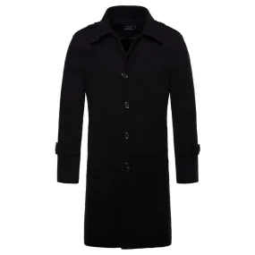 Men's Gothic Pure Color Single-breasted Long Coats