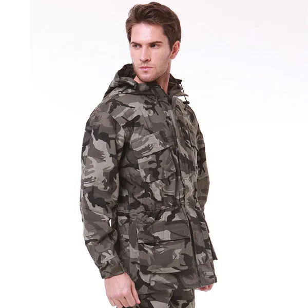 Military Style Long Section Thicken Fleece Men's Windbreaker