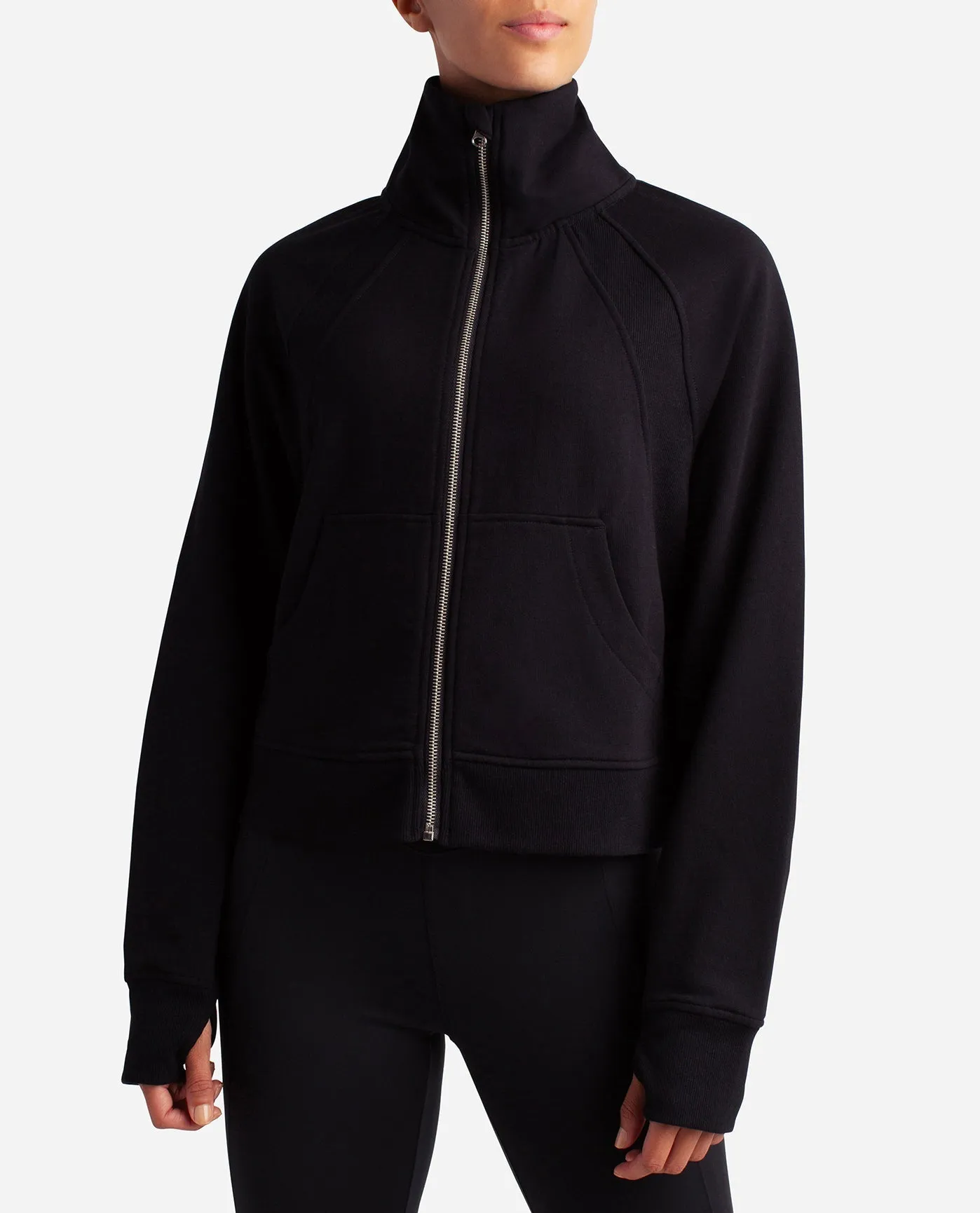 Mixed Rib Full Zip Jacket