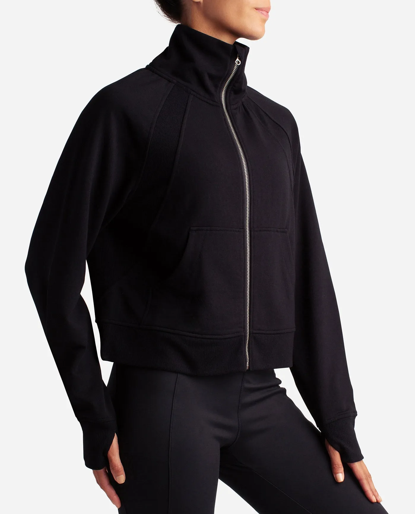 Mixed Rib Full Zip Jacket