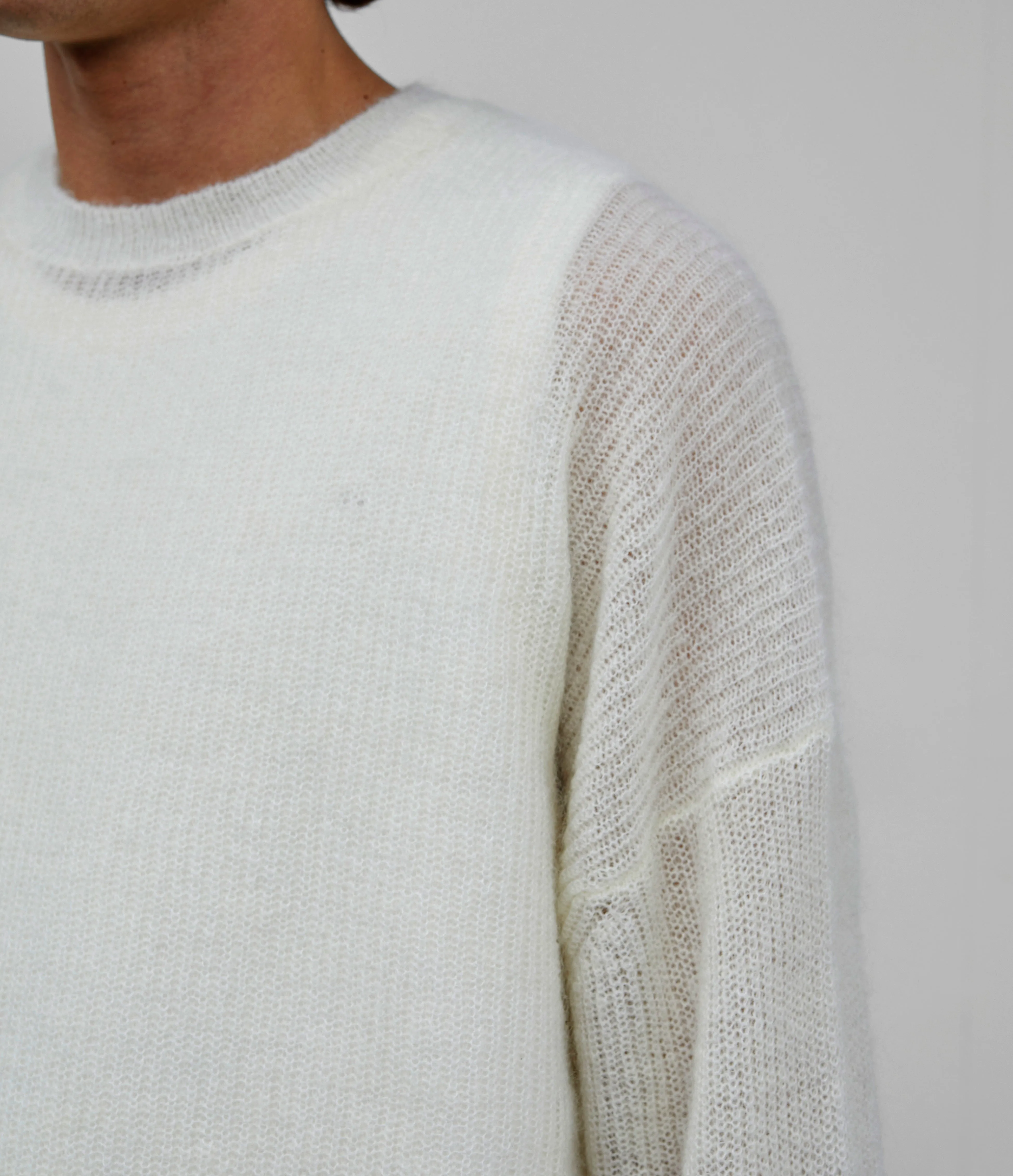 MOHAIR OPEN KNIT SWEATER