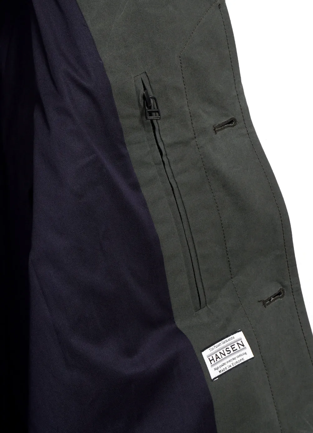 MORTEN | Long Windbreaker Coat | Dark Sage