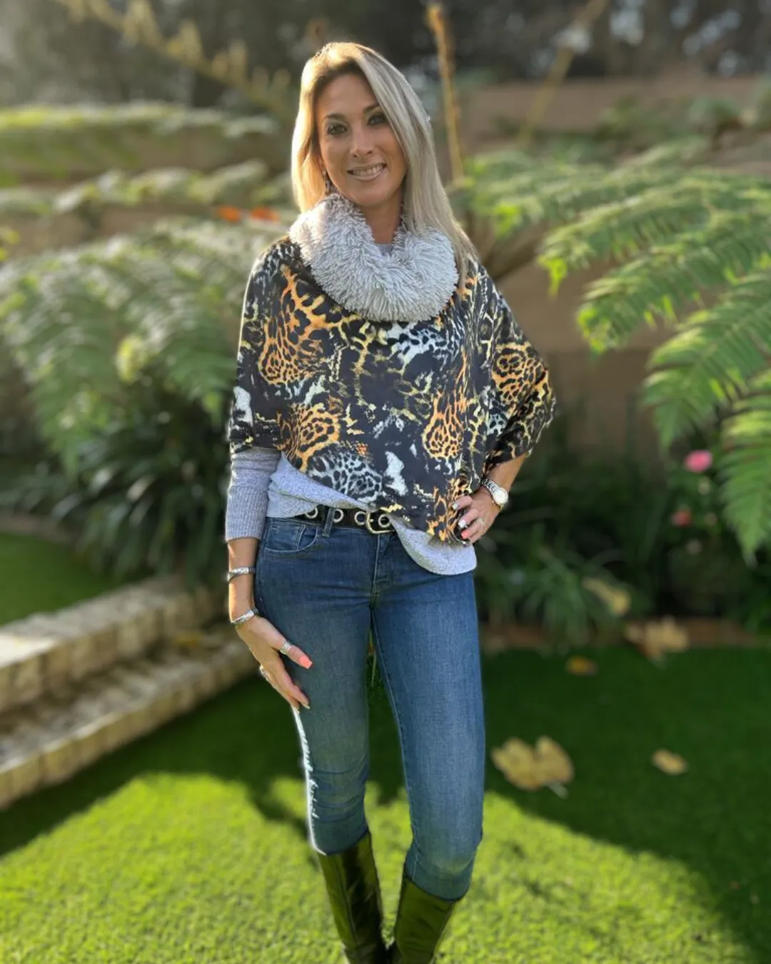 Mosi Poncho - Yellow Leopard