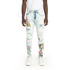 Mushroom  Fashion Jeans - Plaster Blue