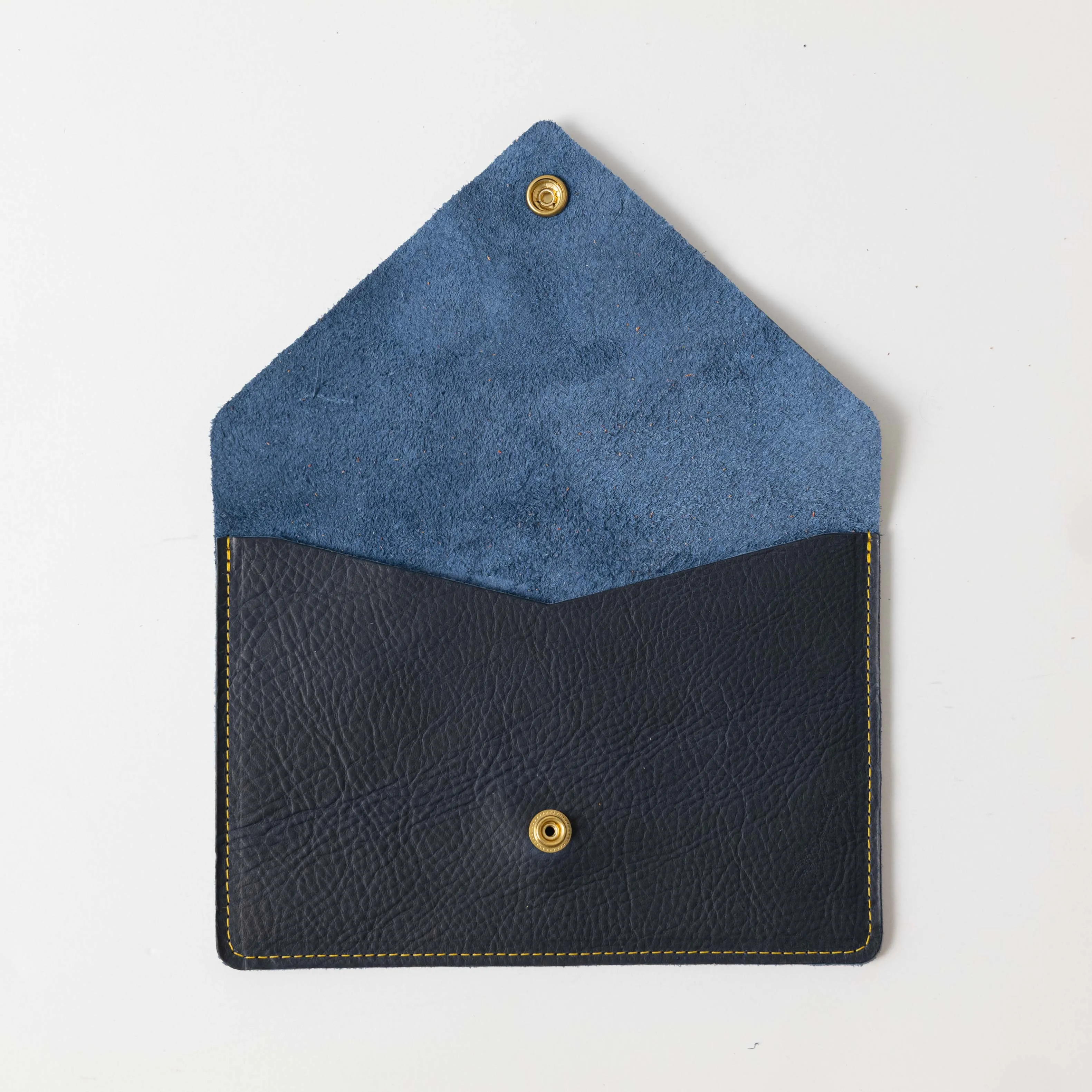 Navy Kodiak Leather Clutch