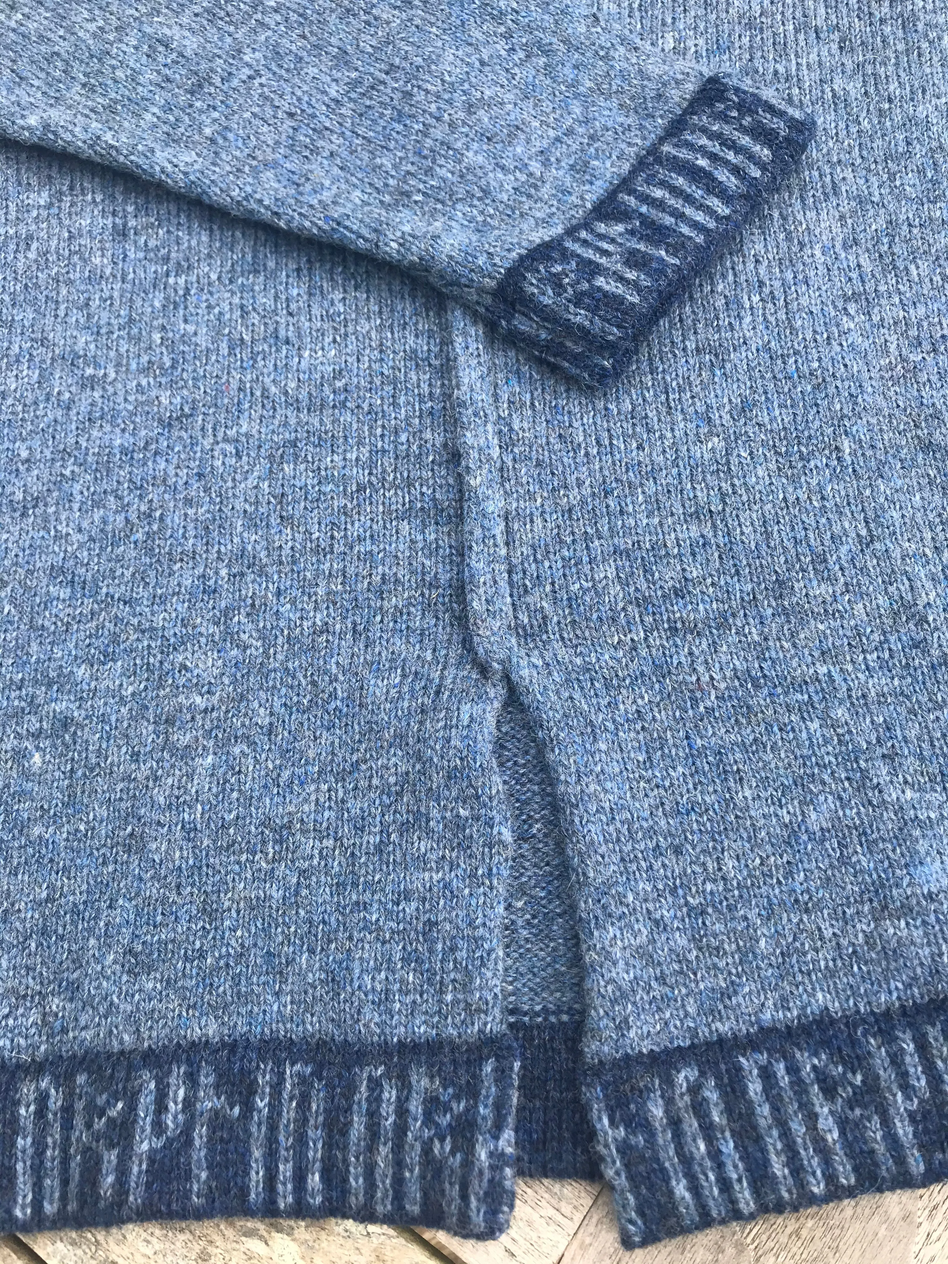 Orkney Tunic with Runes Trims in Denim Blue