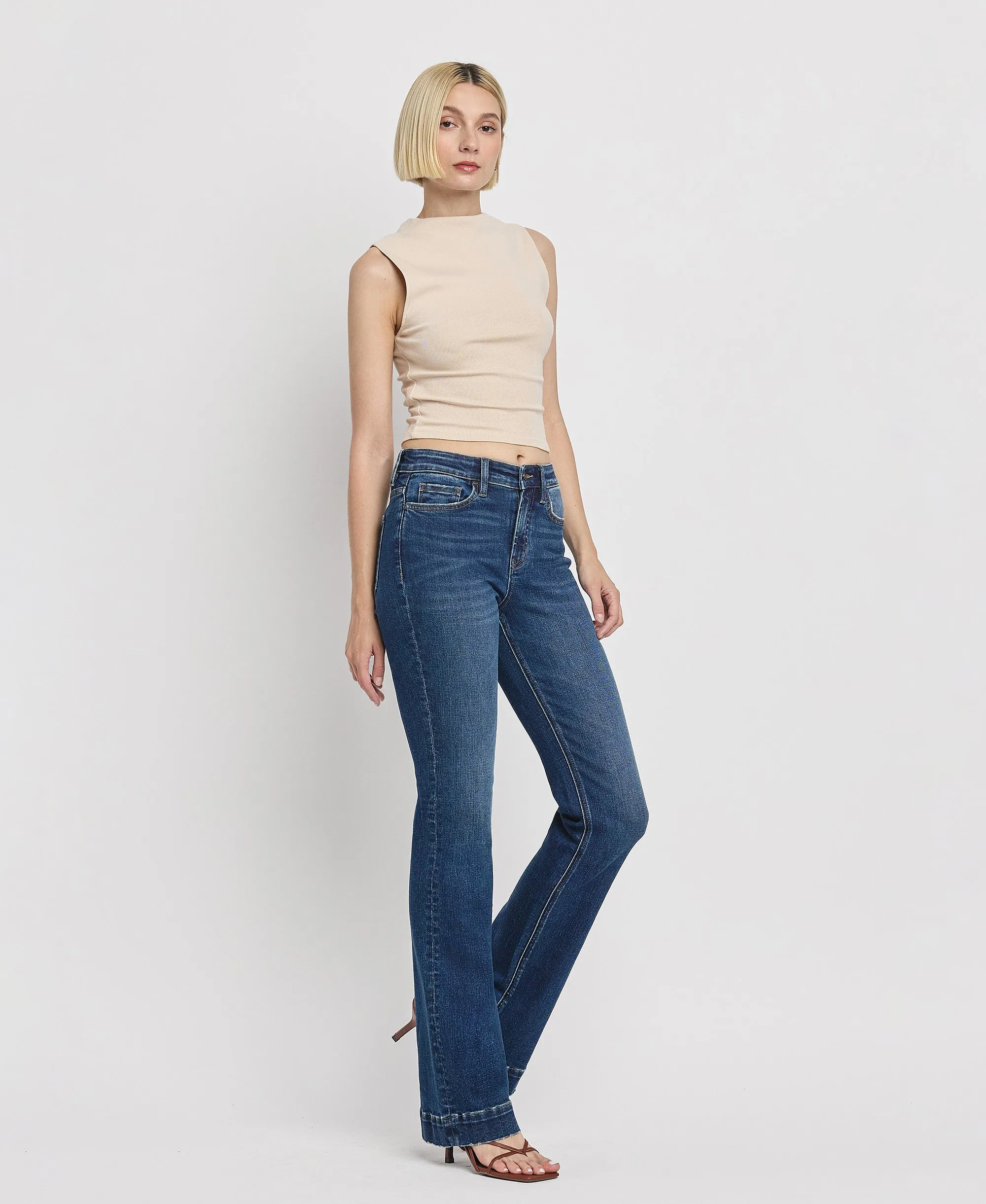 Sustainability - High Rise Trouser Hem Bootcut Jeans