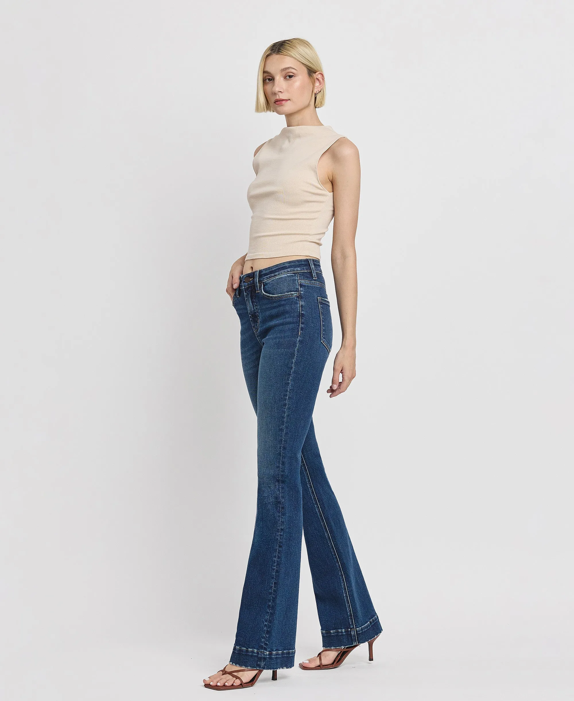 Sustainability - High Rise Trouser Hem Bootcut Jeans