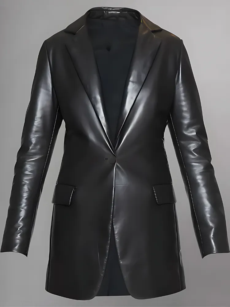 Tailored Lambskin Leather Coat For Women