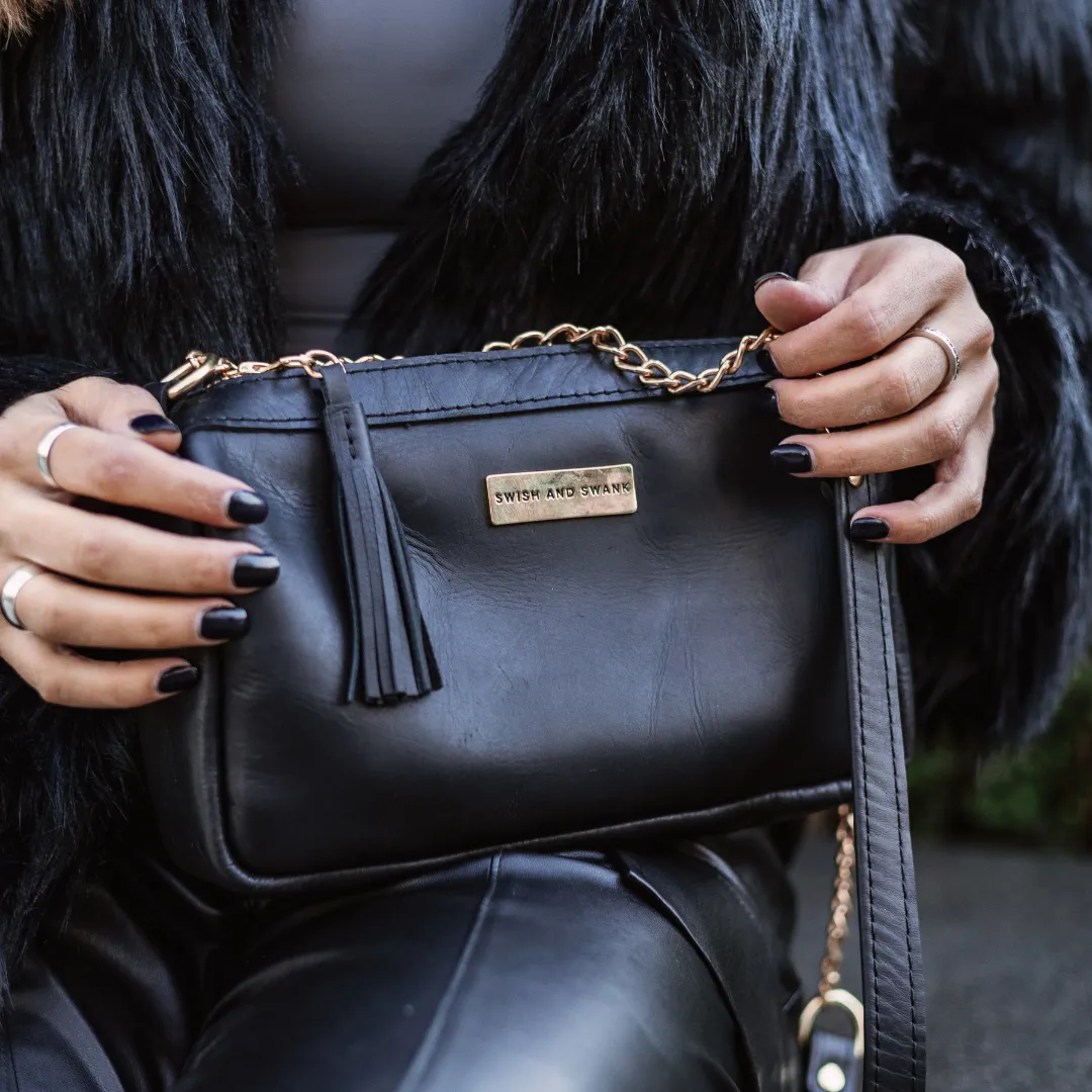 The Chain Block Shoulder Bag - Black