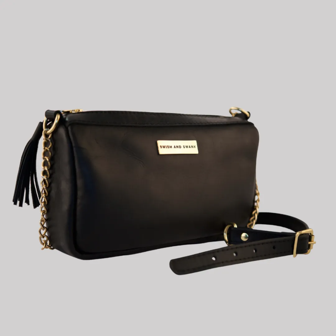 The Chain Block Shoulder Bag - Black