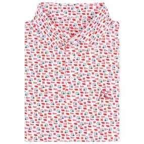 The Nebraska Gameday | Collegiate Polo | The Nebraska Gameday - White/Cherry Red