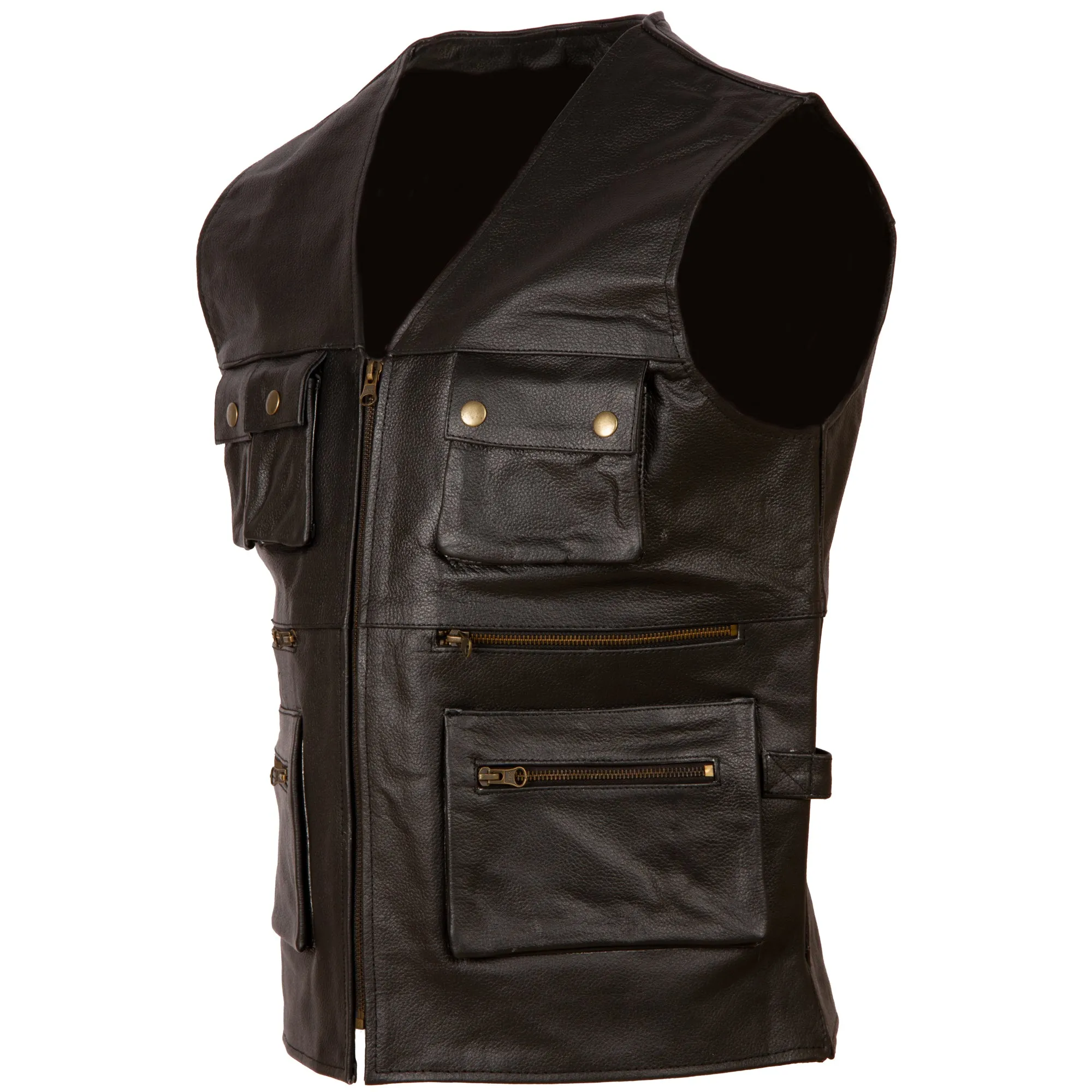 TJUP Men's Hunter Waistcoat - Black Cow Hide