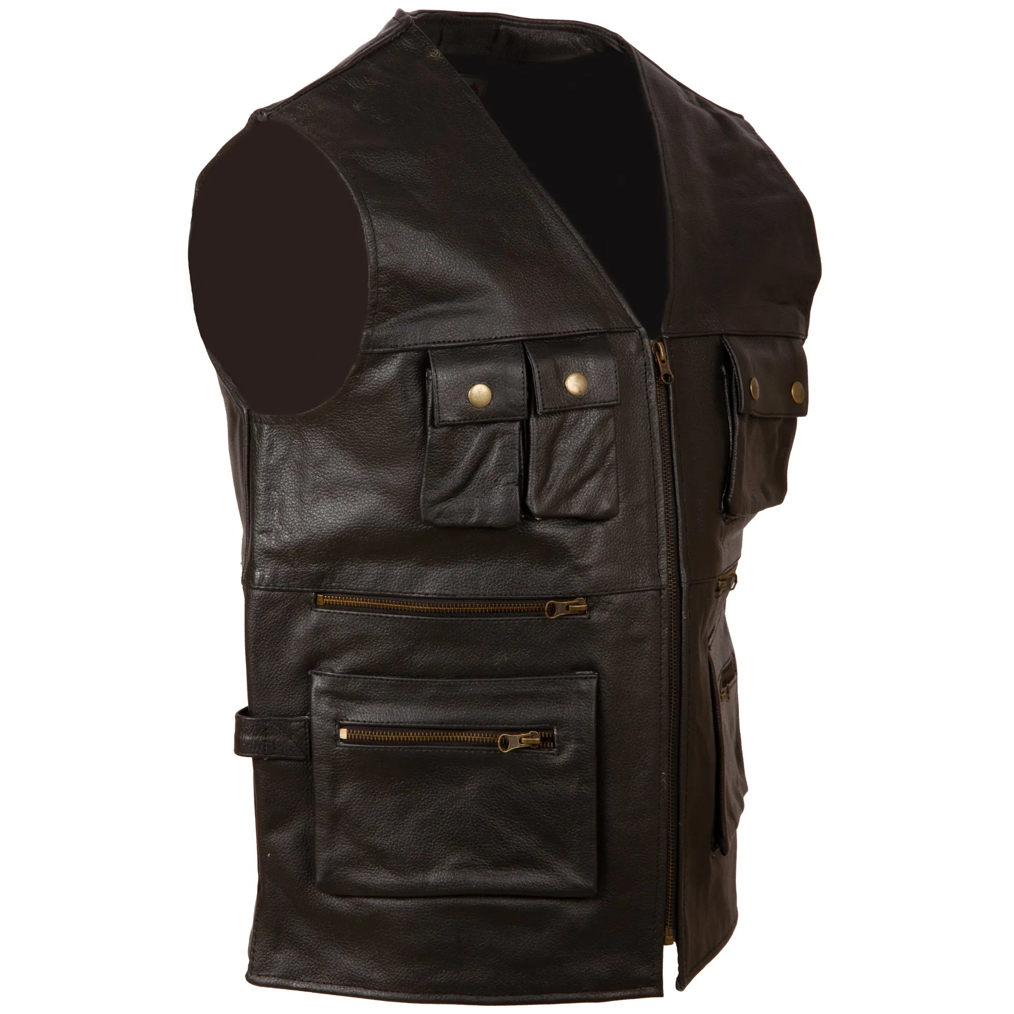 TJUP Men's Hunter Waistcoat - Black Cow Hide