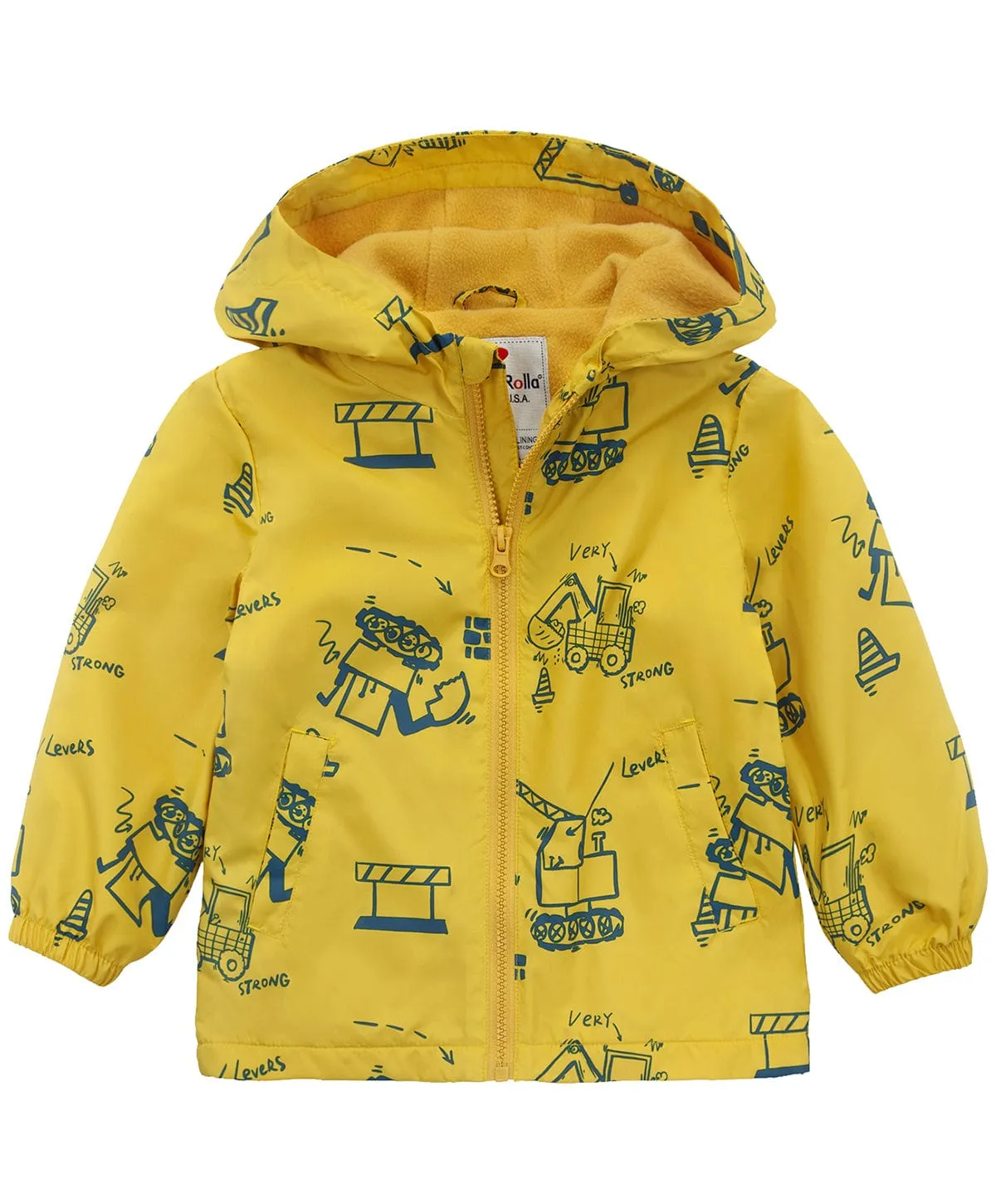 Toddler Boys' Outdoor Fleece Lined Cozy Light Windproof Jacket with Hood