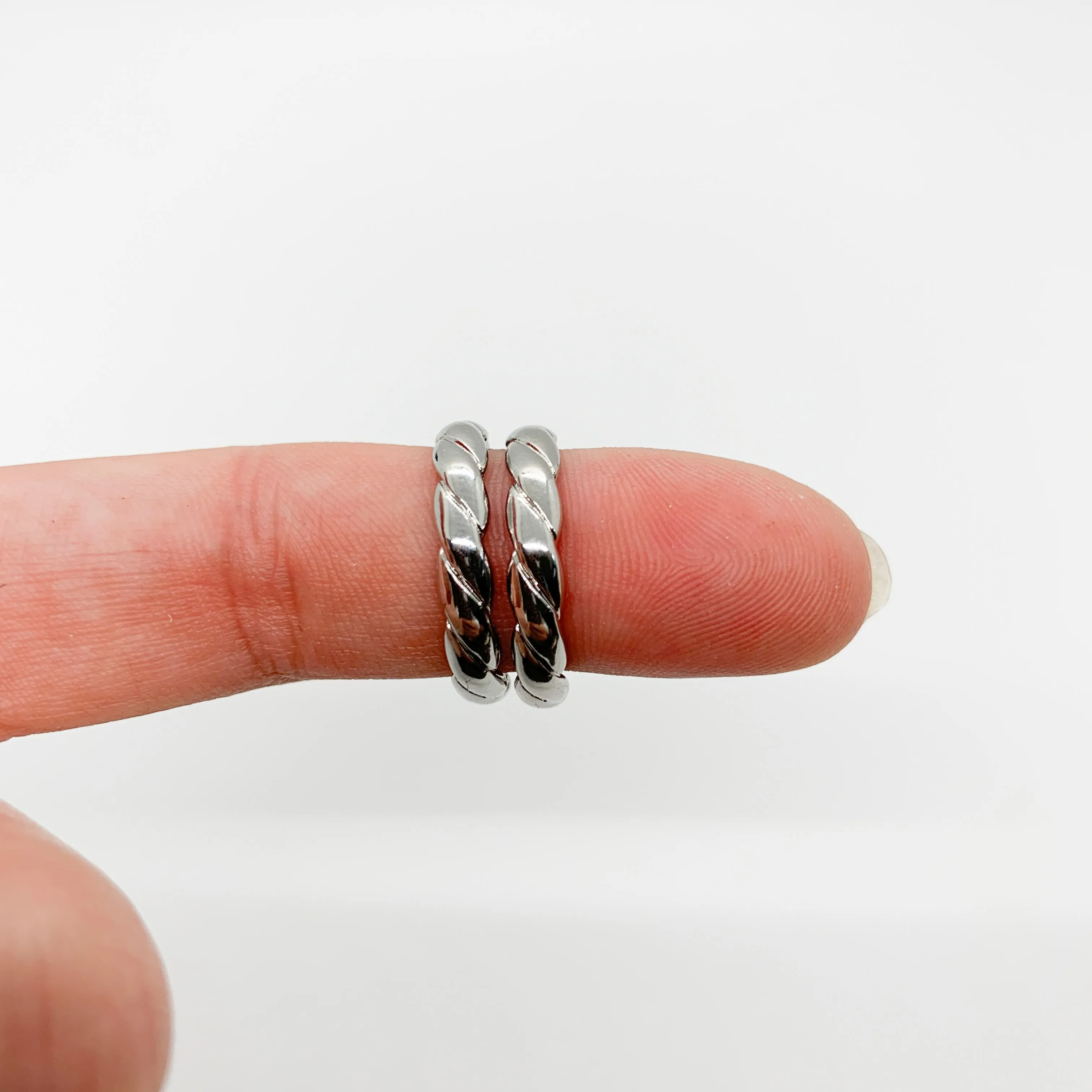 Twisted Silver Hoop Earrings