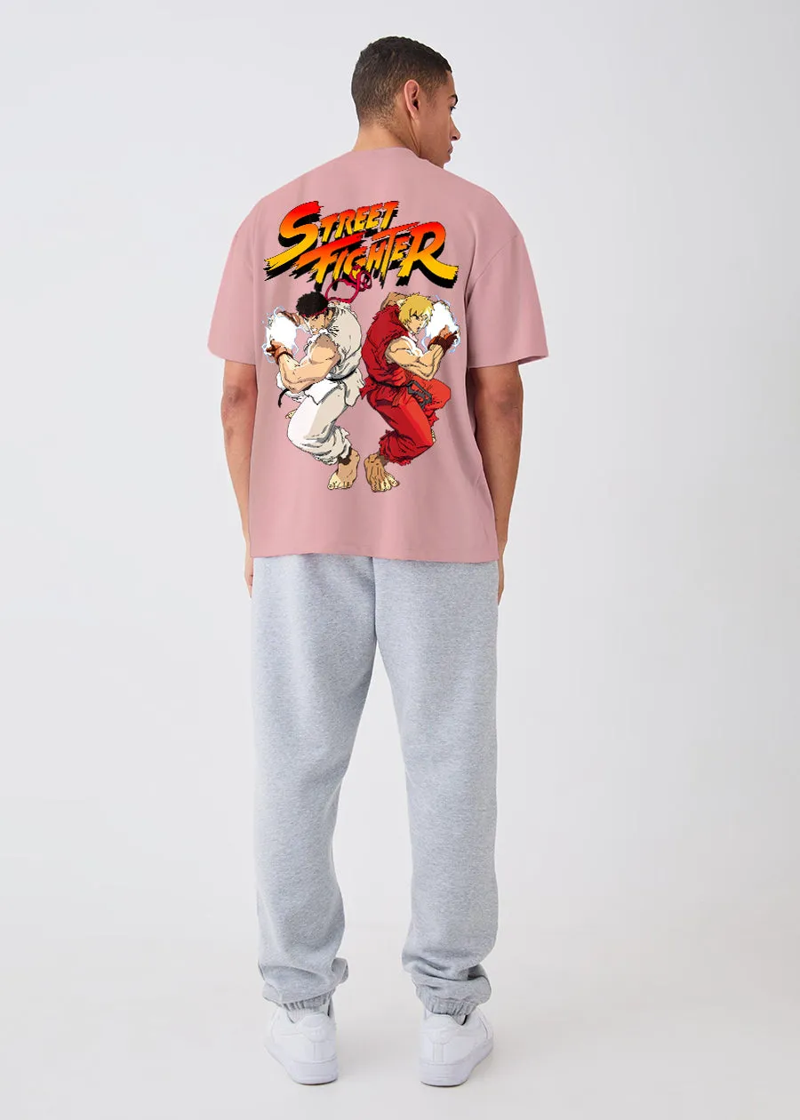 Warrior World Street Fighter Men Oversized Printed T-Shirt