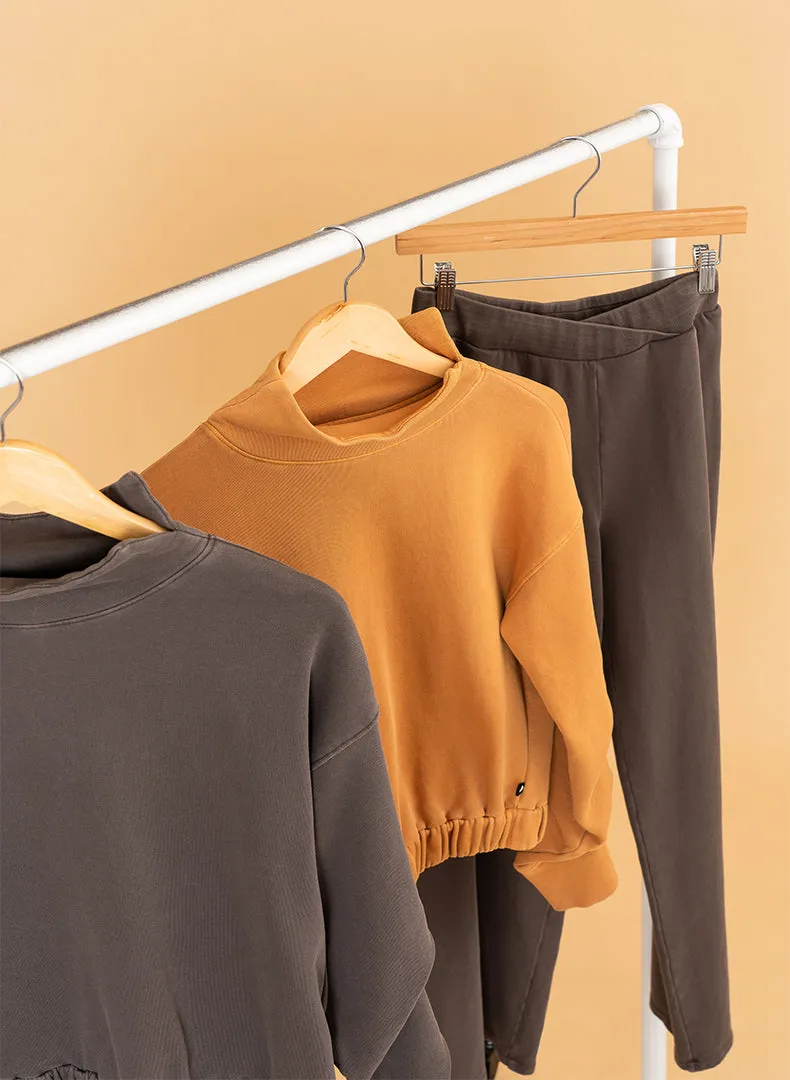 Washed Mock Neck Sweatshirt