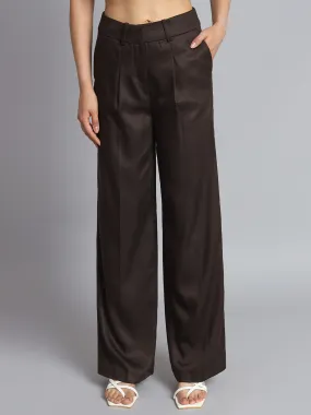 Women Dark Brown Plus Size Pants