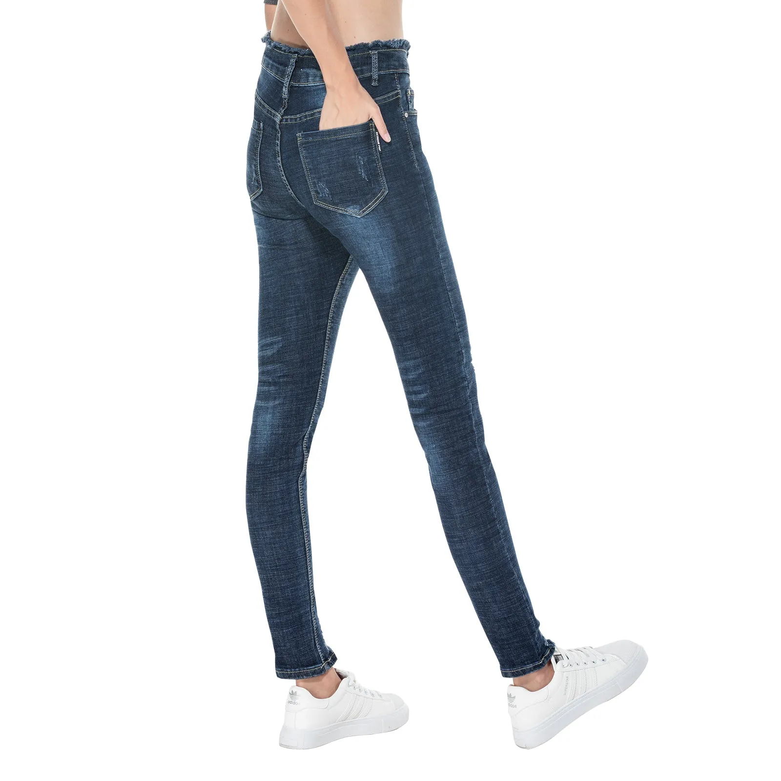 Womens Ripped Stretch Jeans