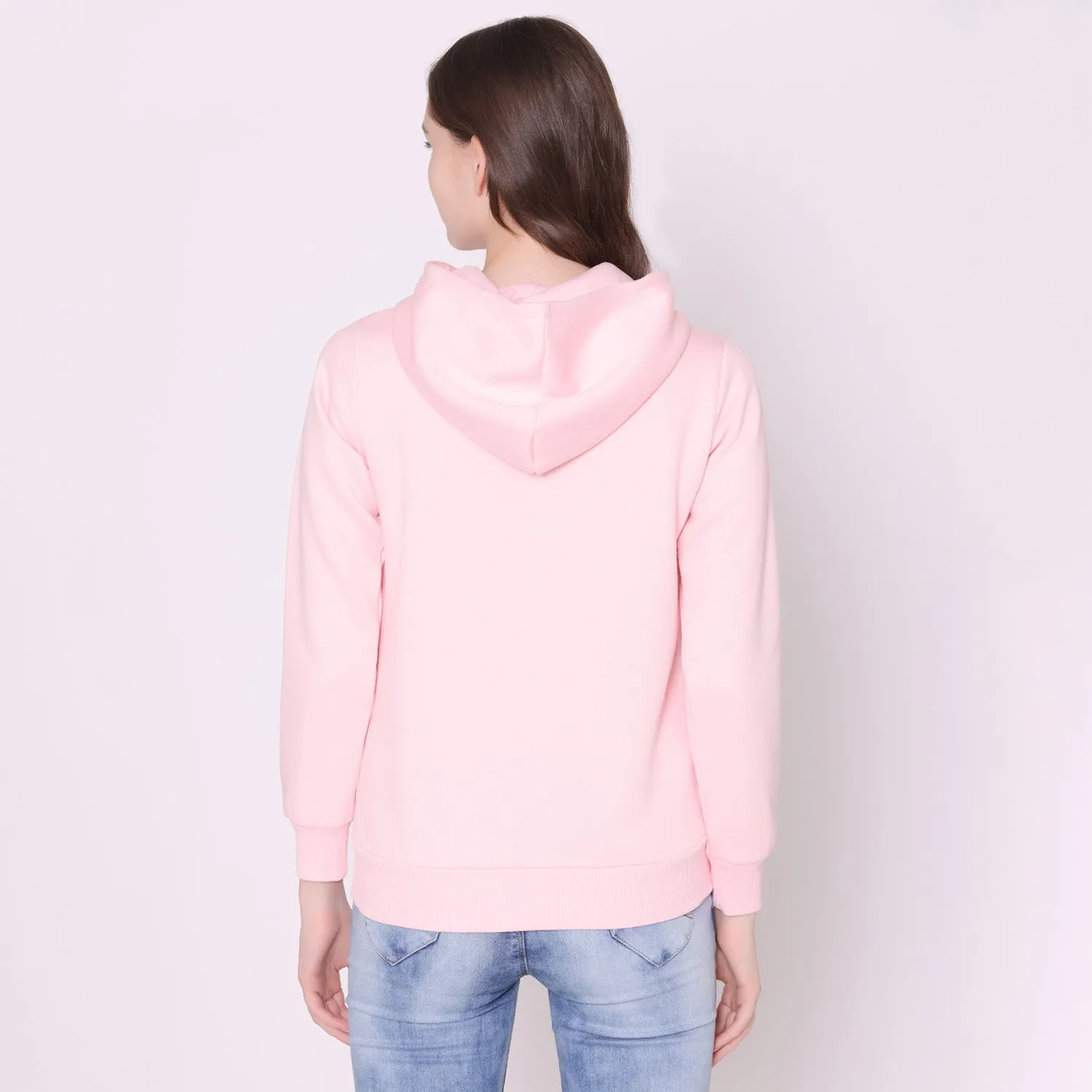 Women's Stylish Hoodie Jacket - Orchid Pink